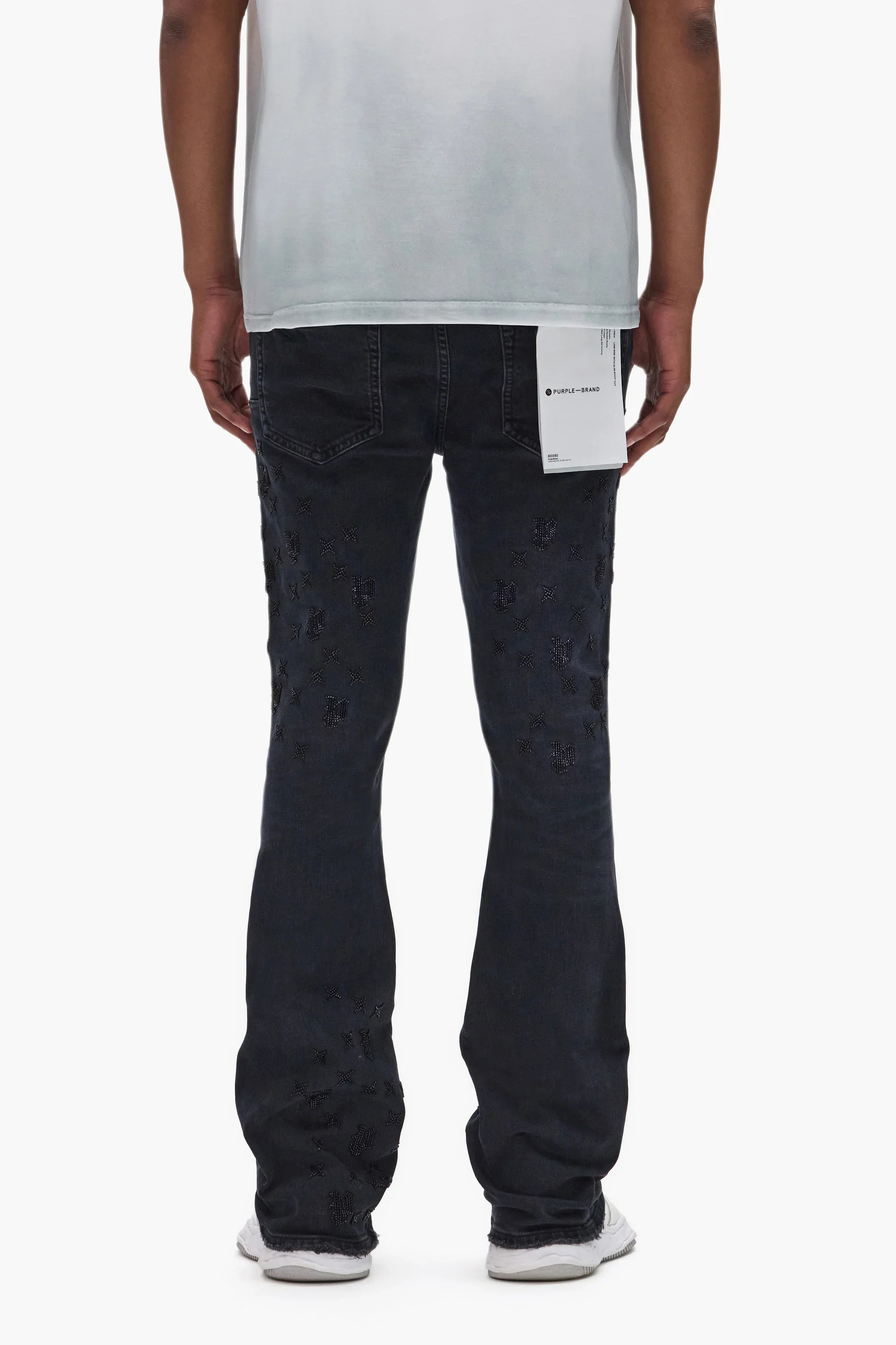Purple Brand P004 Beaded Monogram Jeans - Black - Image 3