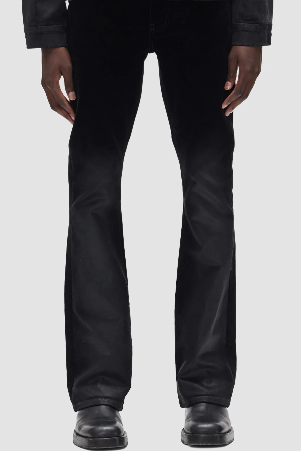 Purple Brand P004 Flare Flock Dipped Jeans - Black