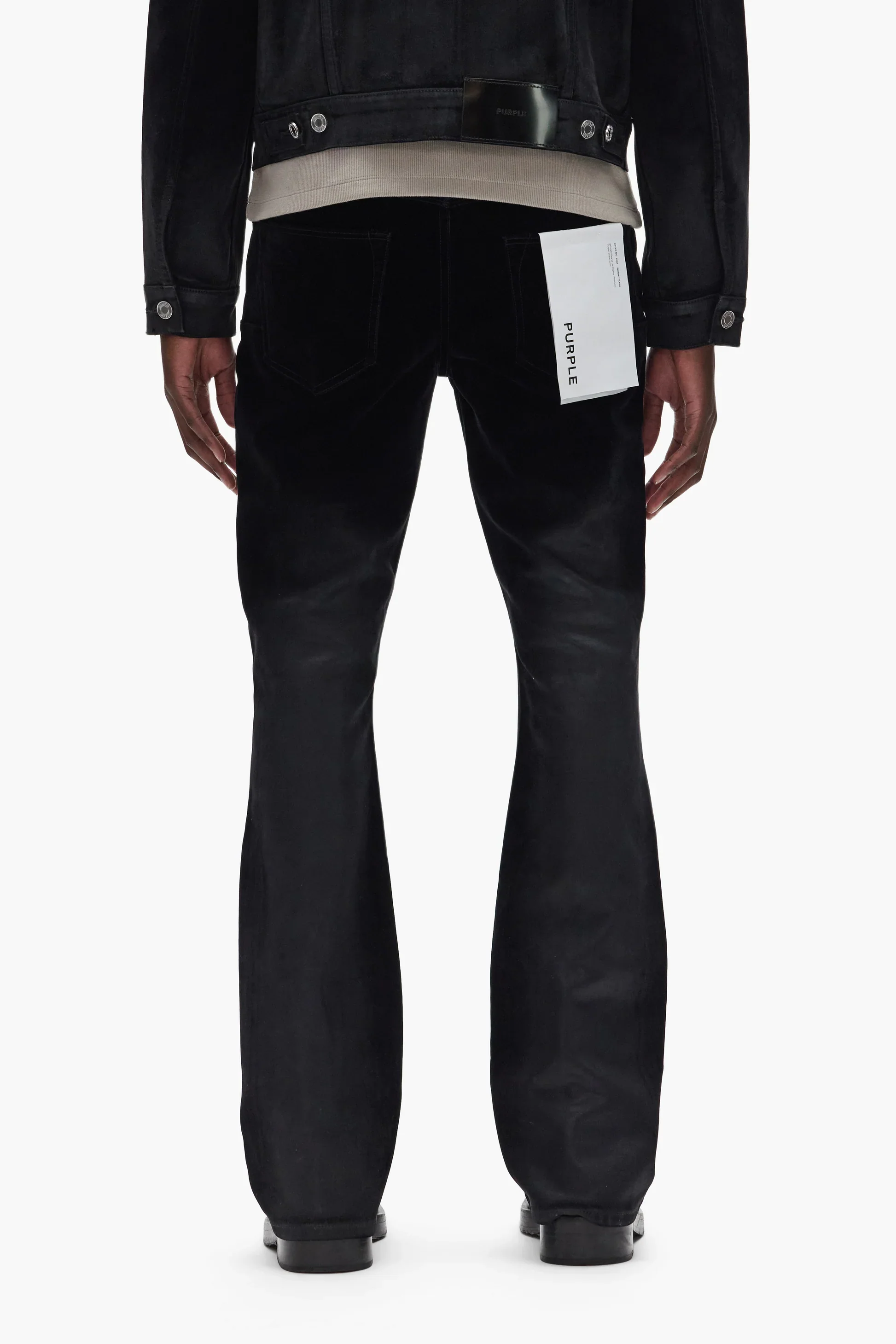 Purple Brand P004 Flare Flock Dipped Jeans - Black - Image 3
