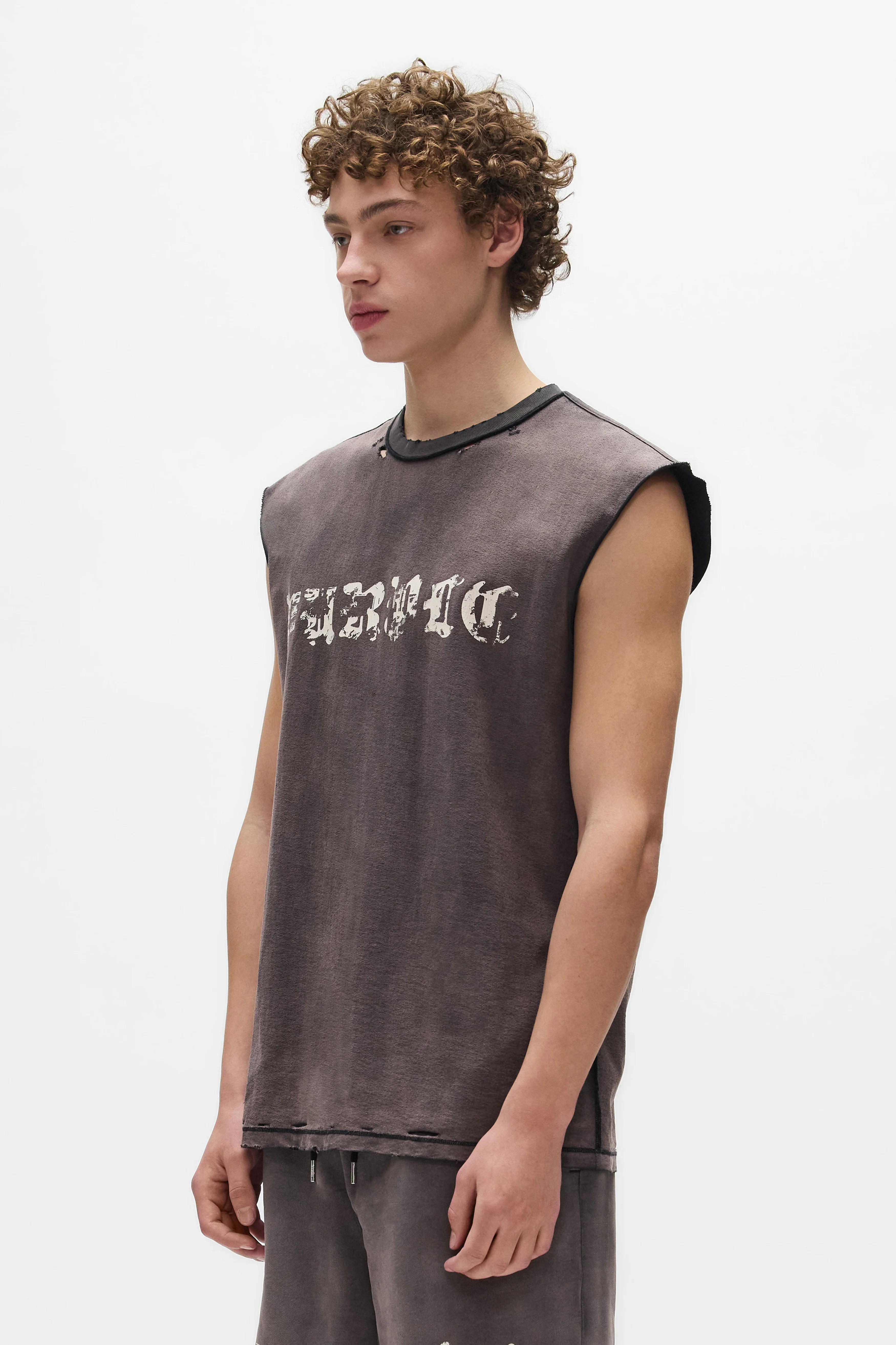 Purple Brand P103 Worn Gothic Tank - Black - Image 2