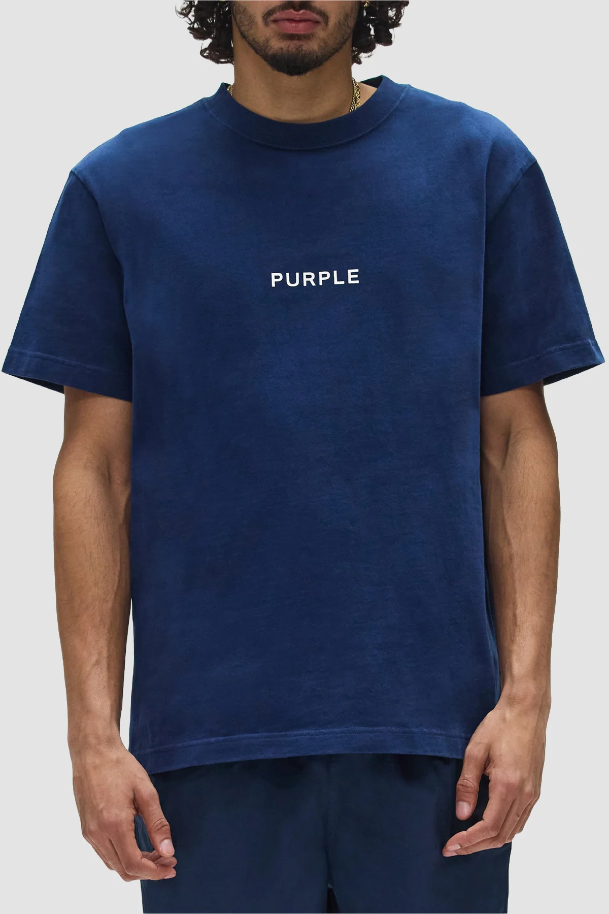 Purple Brand P117-HSRM Wordmark Cut Tee - Navy