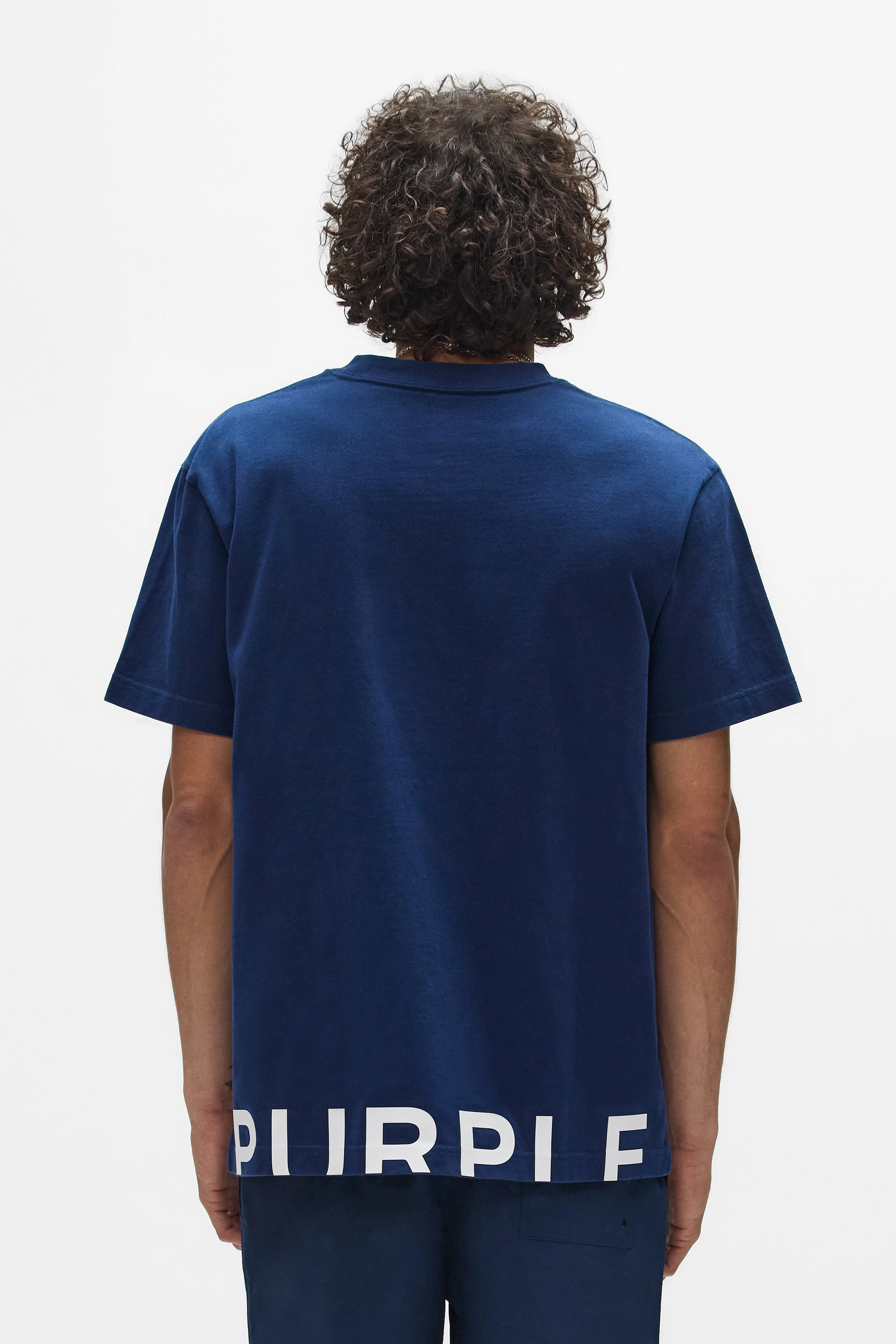 Purple Brand P117-HSRM Wordmark Cut Tee - Navy - Image 2