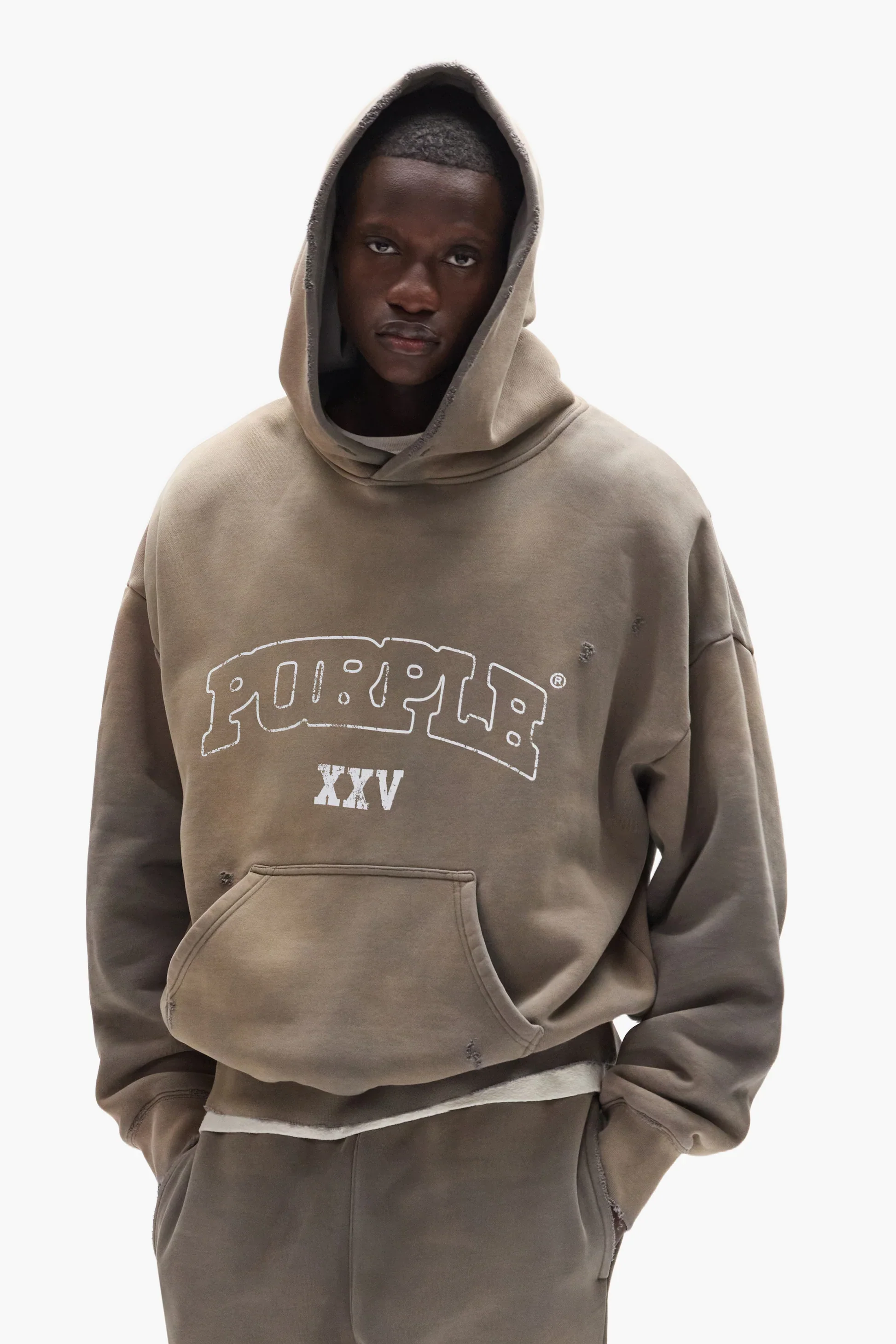 Purple Brand Slab Hoodie - Grey - Image 5