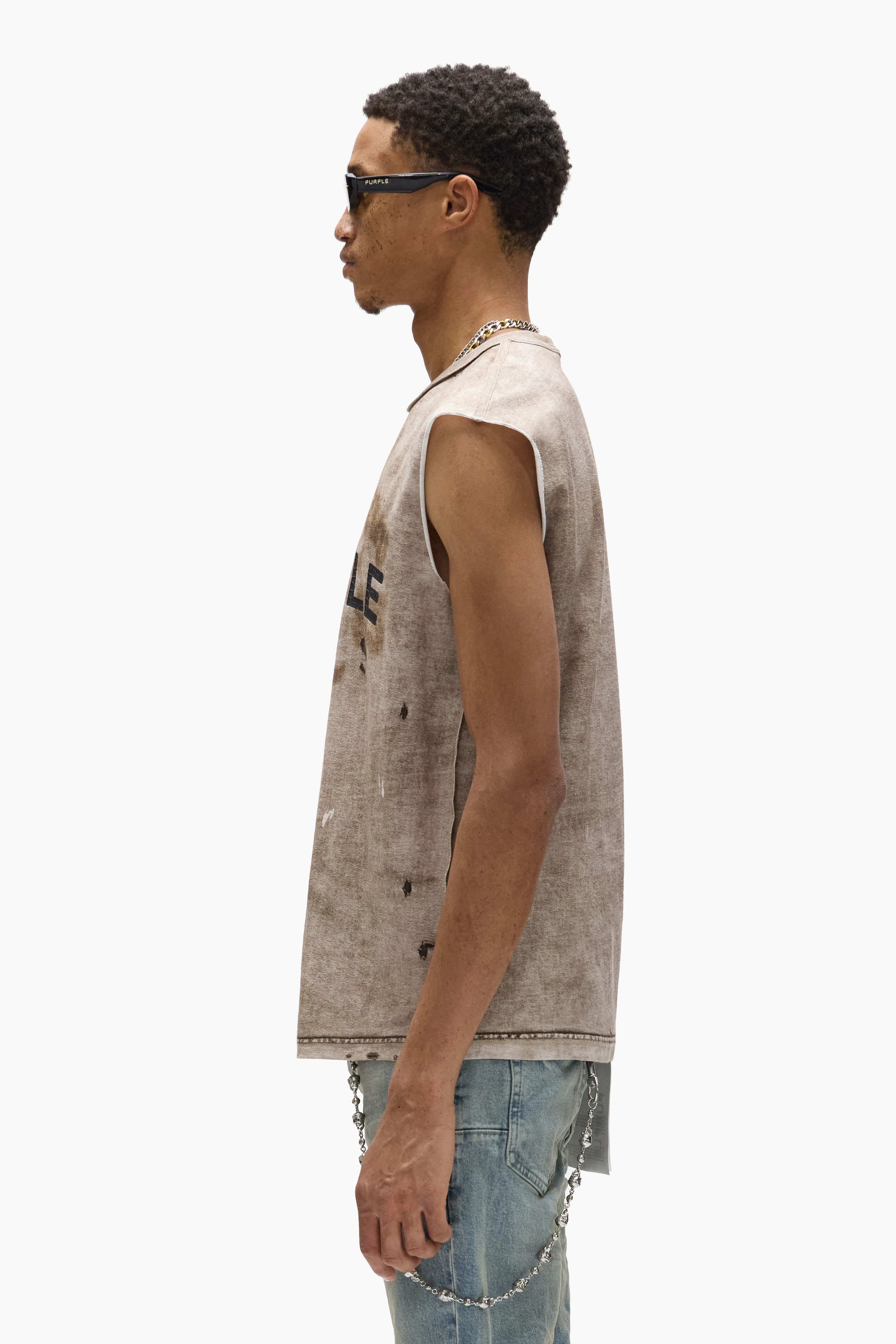 Purple Brand Wordmark Tank - Brown - Image 2