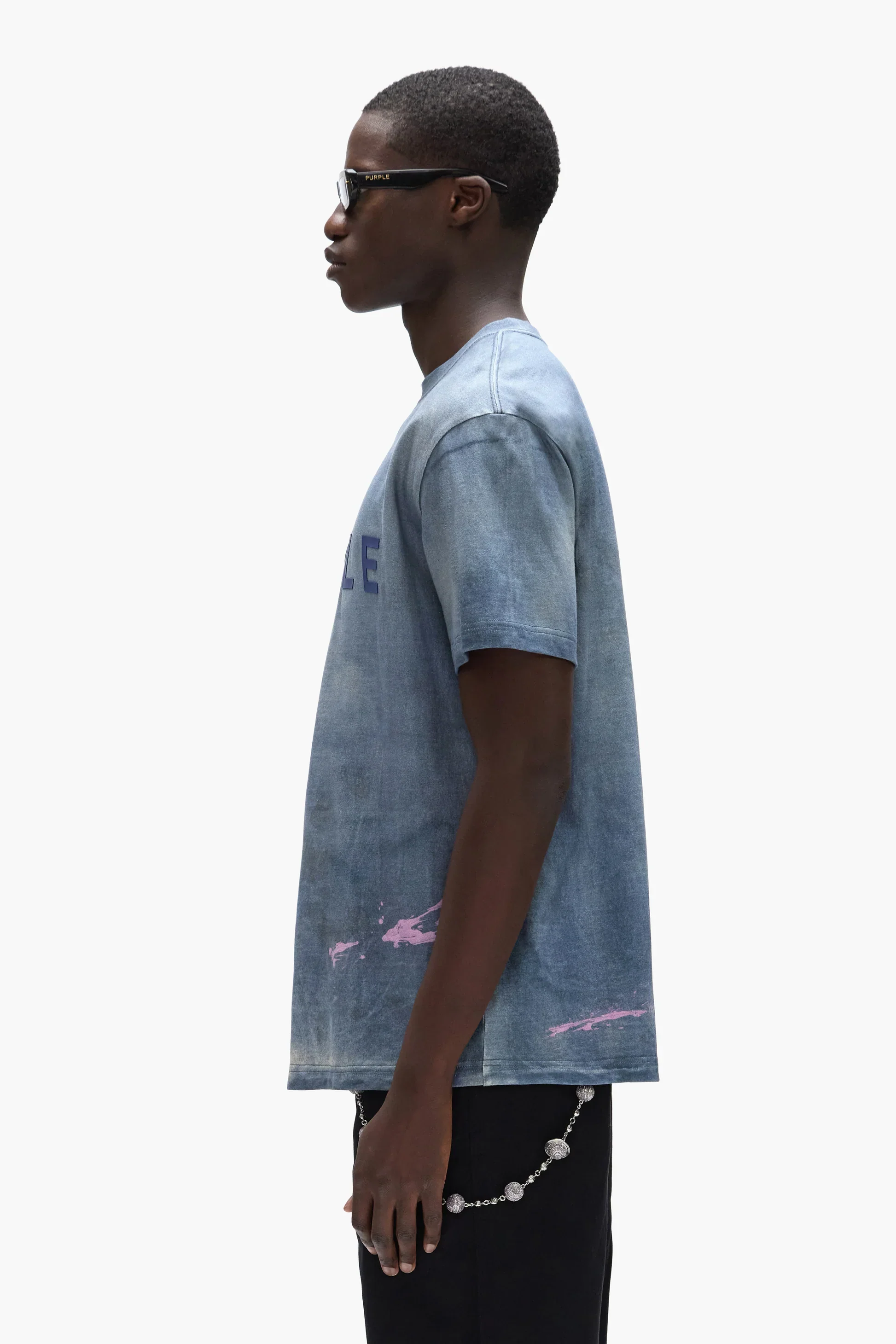 Purple Brand Wordmark Tee - Blue - Image 2