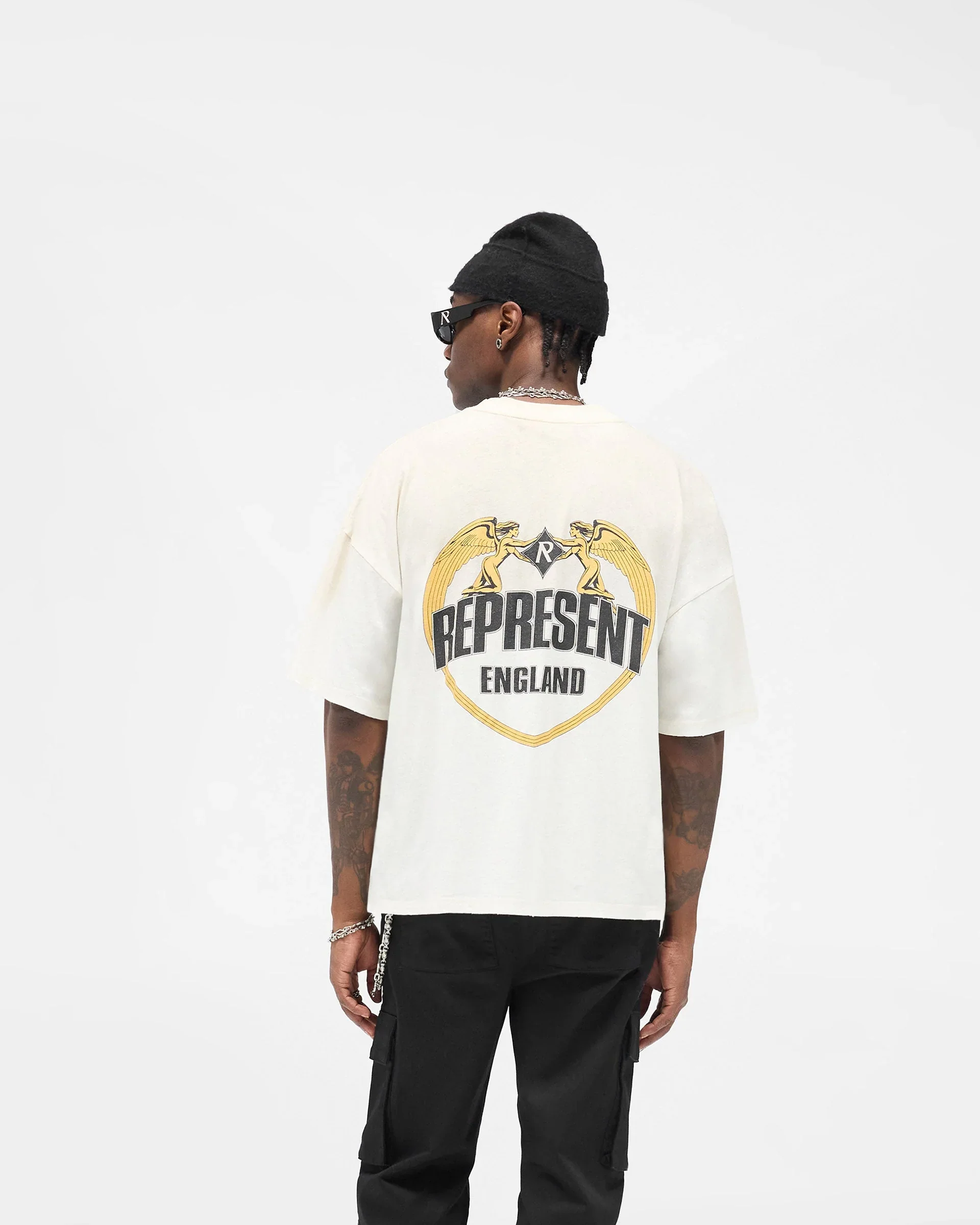Represent Angel Border Tee - Washed Ecru - Image 3