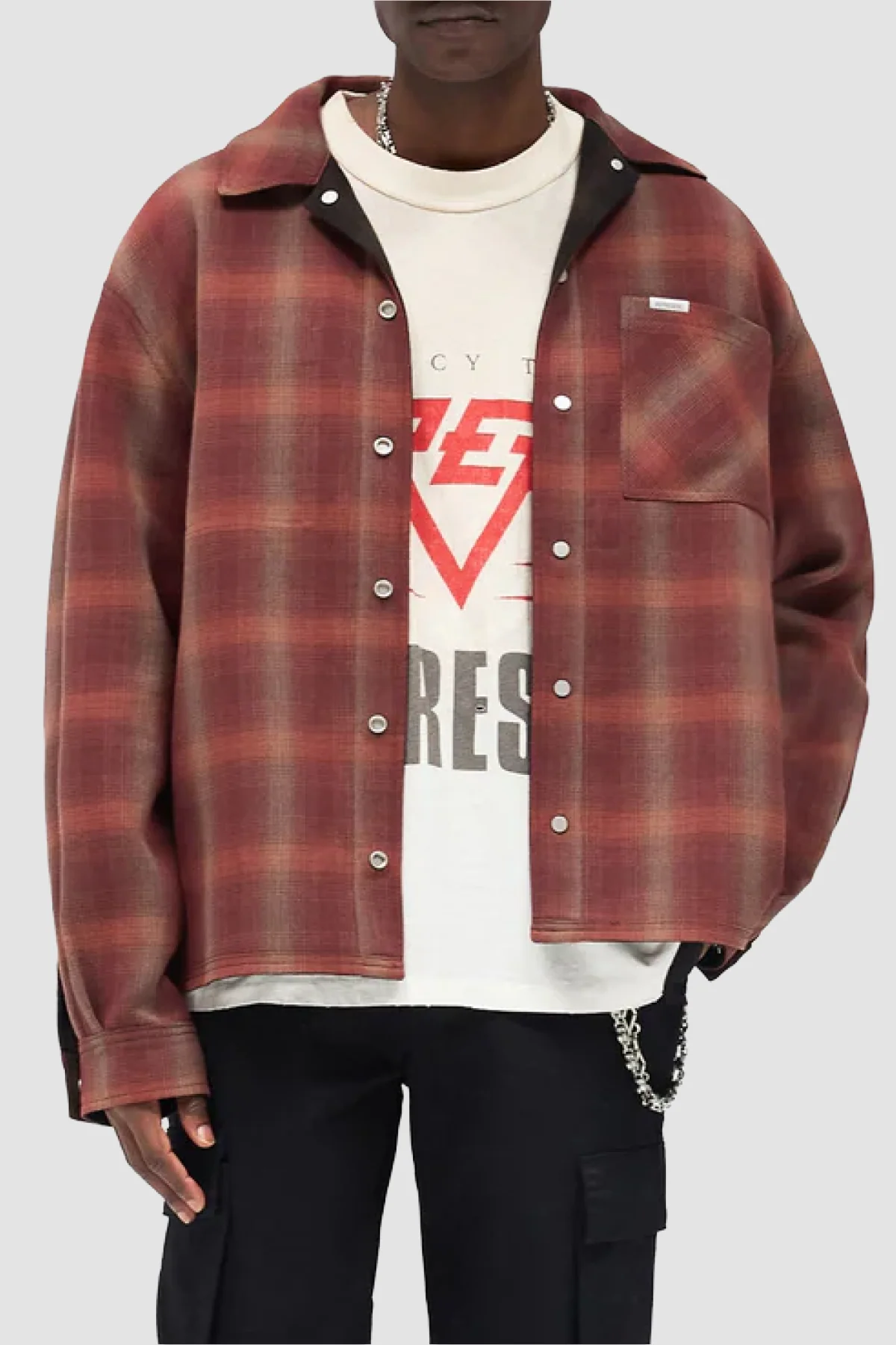 Represent Bonded Reversible Check Shirt - Nero Brown