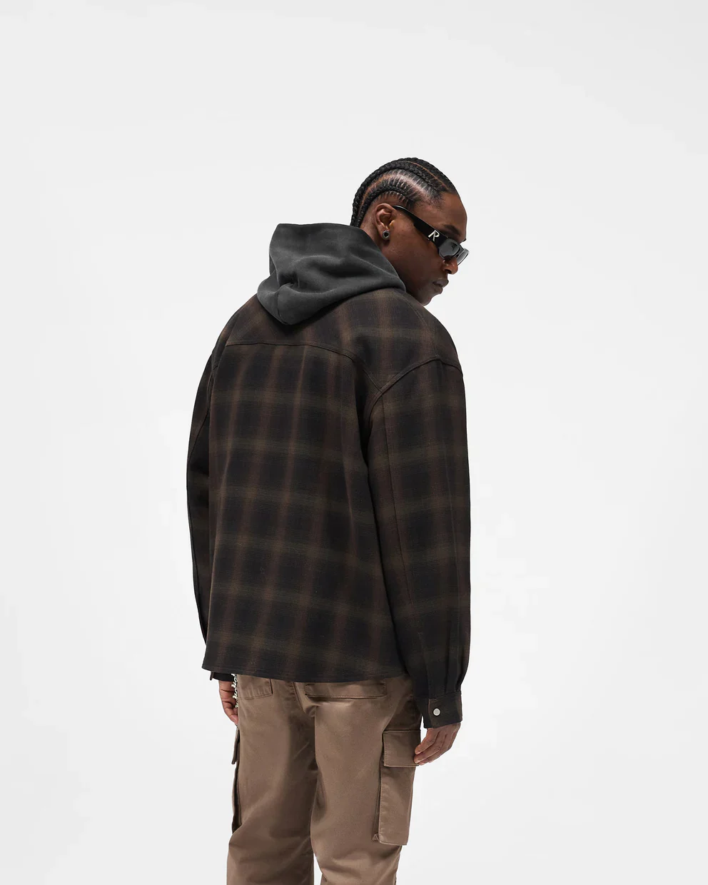 Represent Bonded Reversible Check Shirt - Nero Brown - Image 7