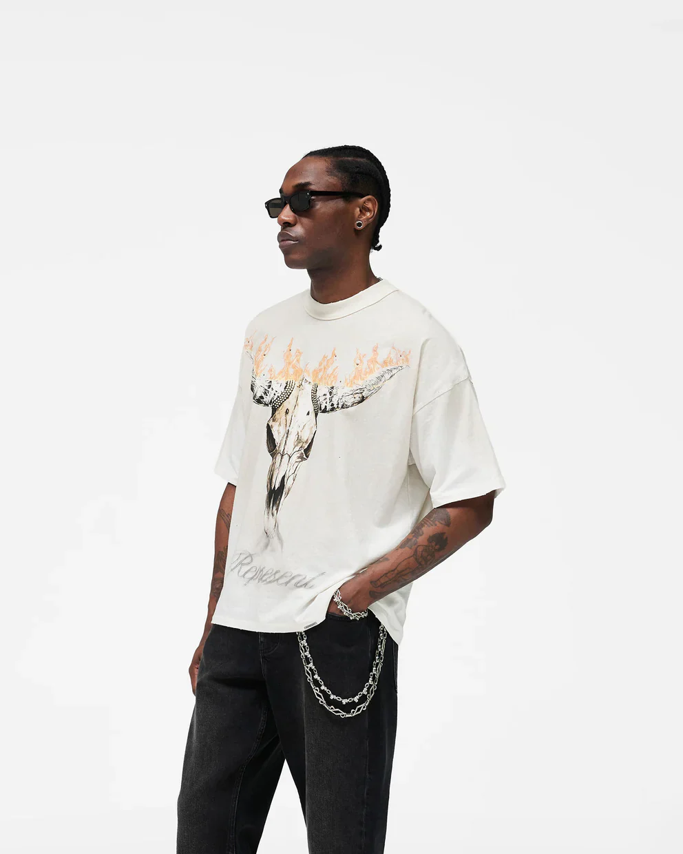 Represent British Cowboys Tee - Washed Ecru - Image 2