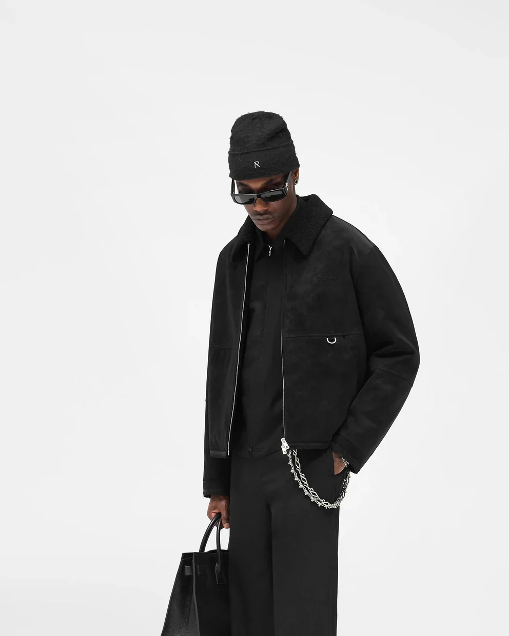 Represent Faux Shearling Jacket - Black - Image 2