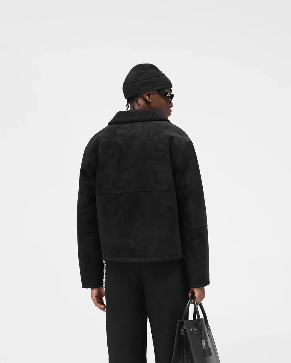 Represent Faux Shearling Jacket - Black - Image 3