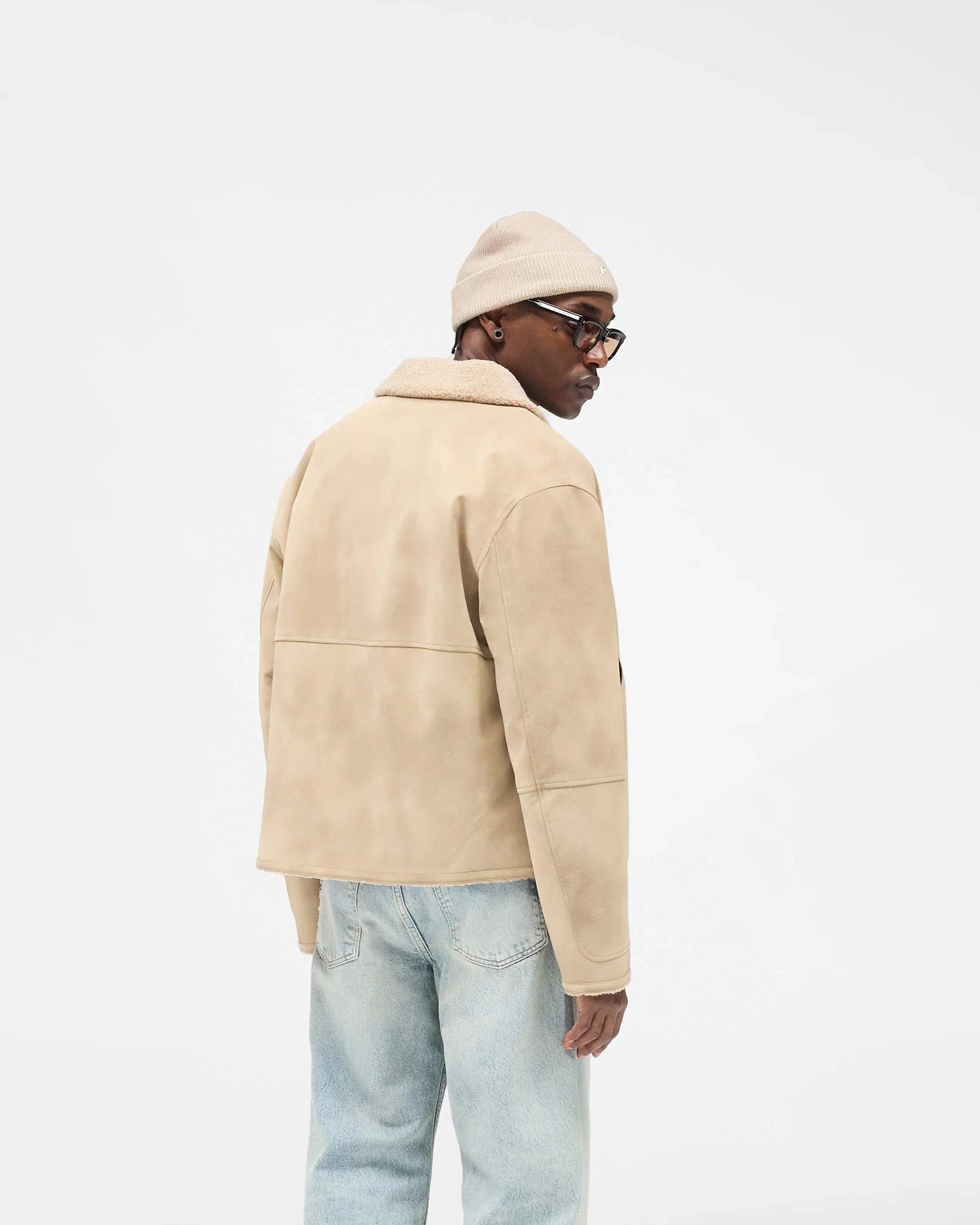 Represent Faux Shearling Jacket - Cafe - Image 3
