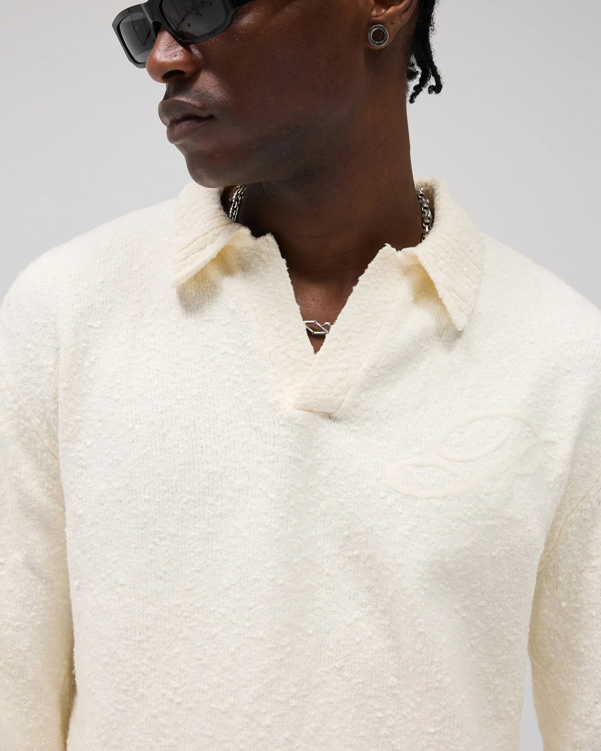 Represent Knitted Polo Top - White - Image 5