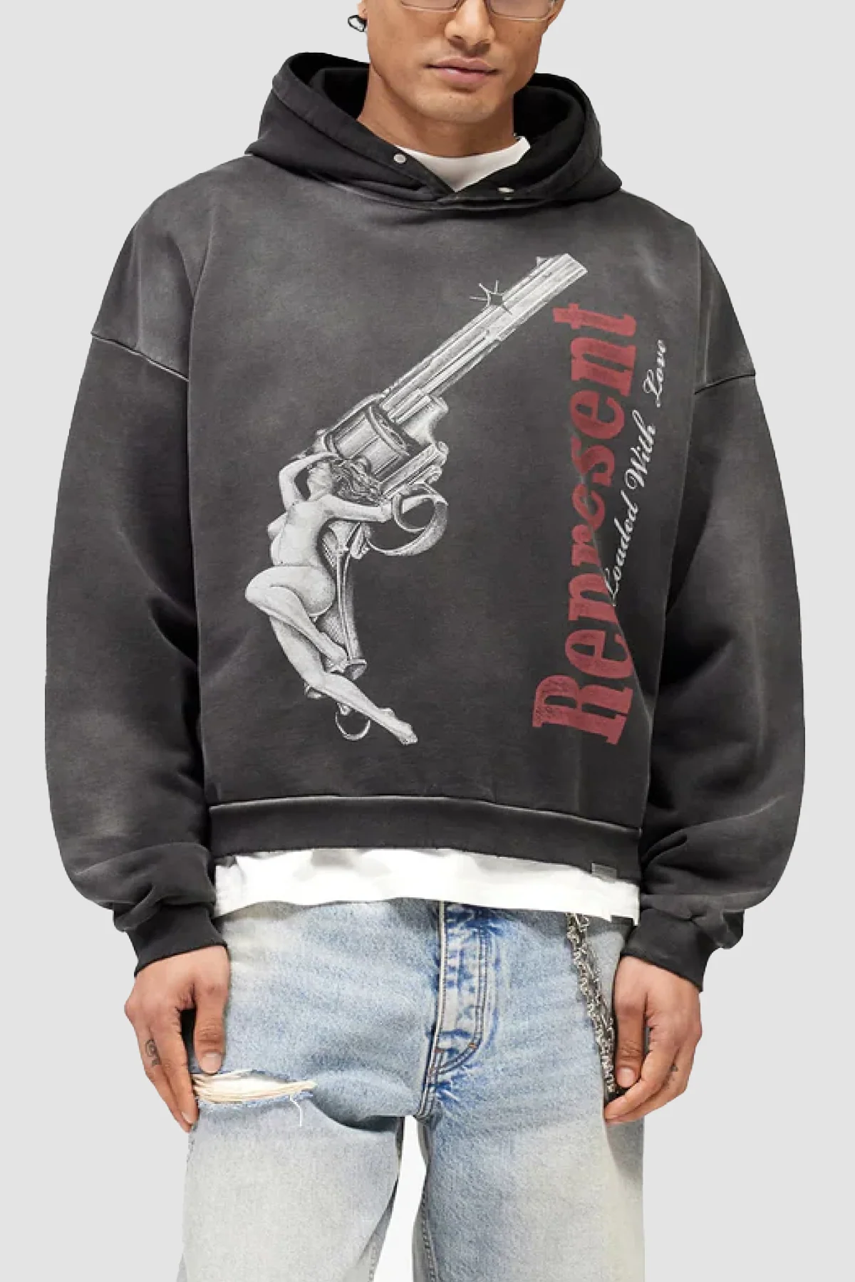 Represent Loaded With Love Hoodie - Stained Black
