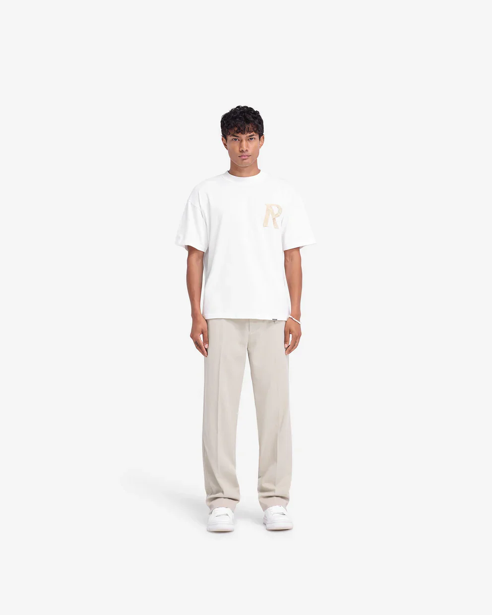 Represent Masking Tape Initial Tee - Flat White - Image 4