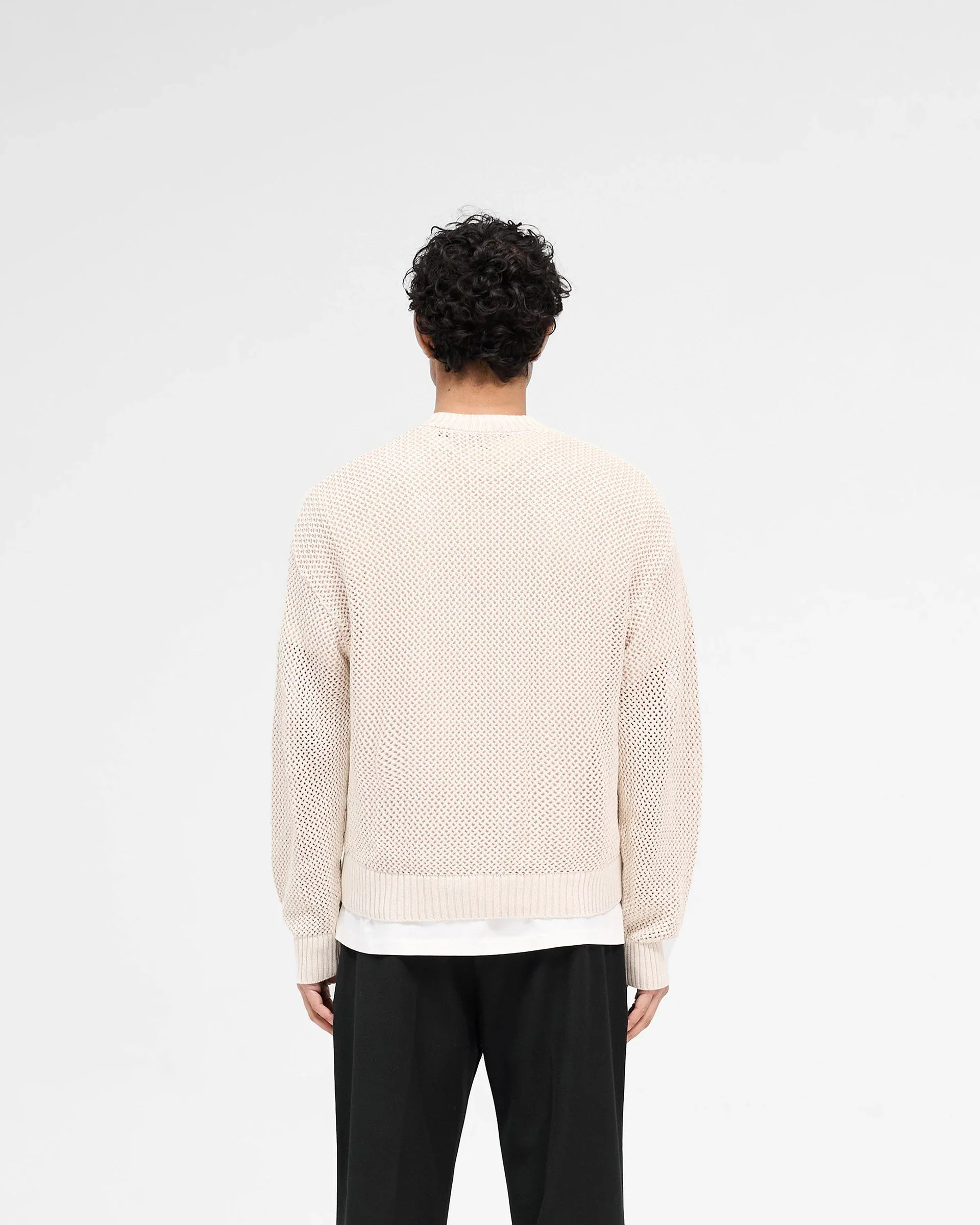 Represent Open Gauge Knit Crewneck - Off White - Image 3