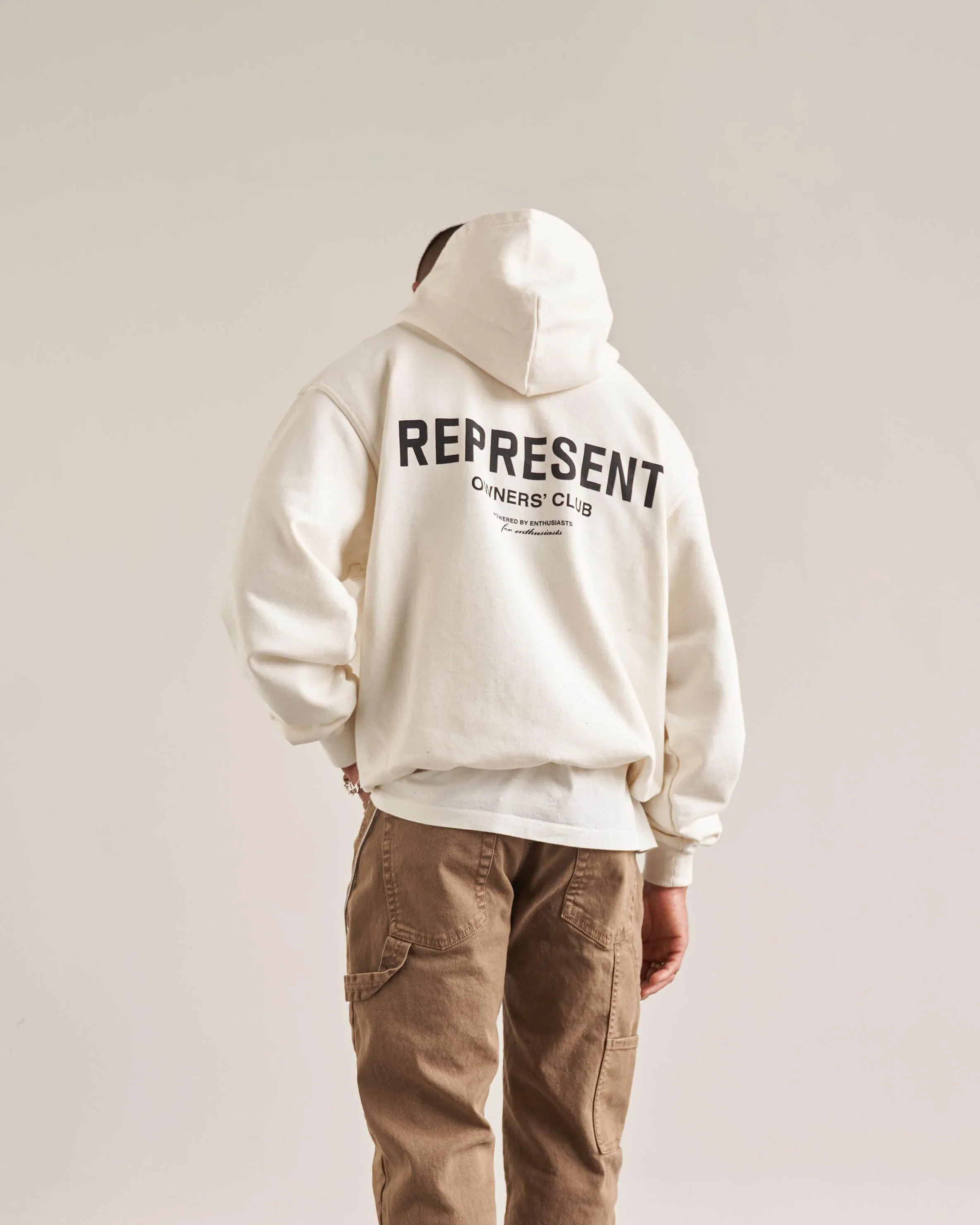 Represent Owners Club Hoodie - Flat White - Image 3