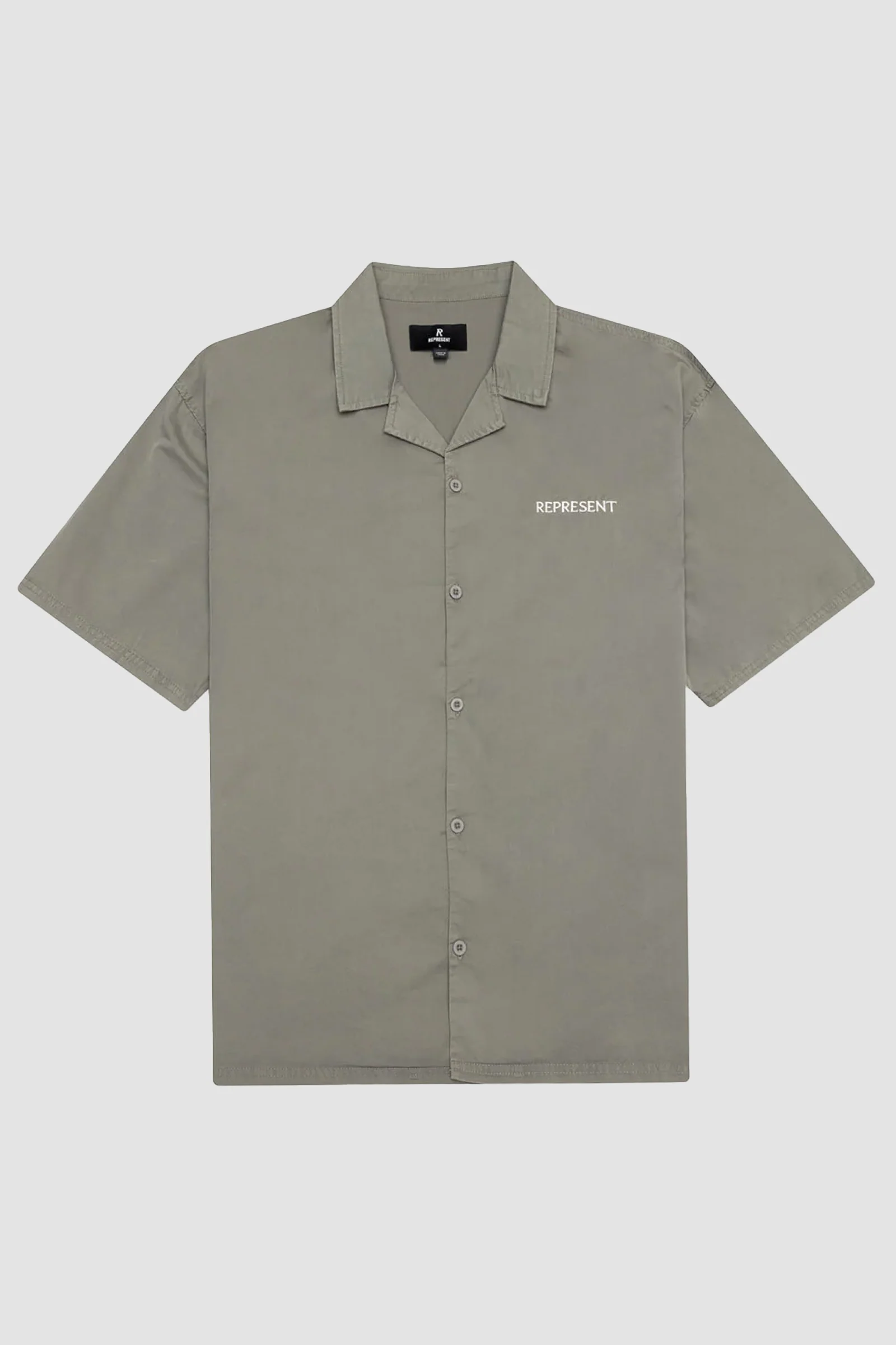 Represent Script Camp Collar Shirt - Khaki