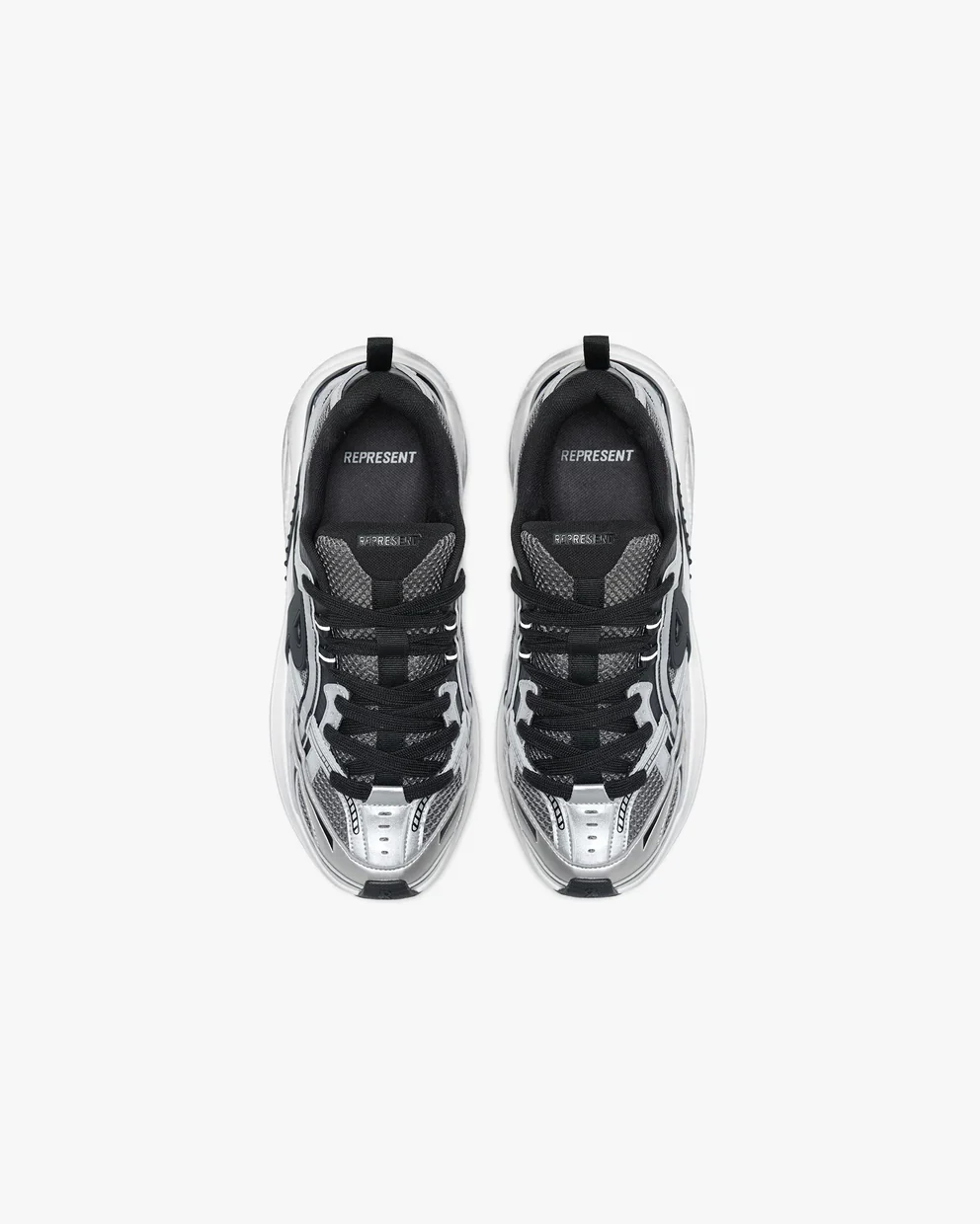 Represent Storm Runner Sneakers - Silver/Black - Image 3