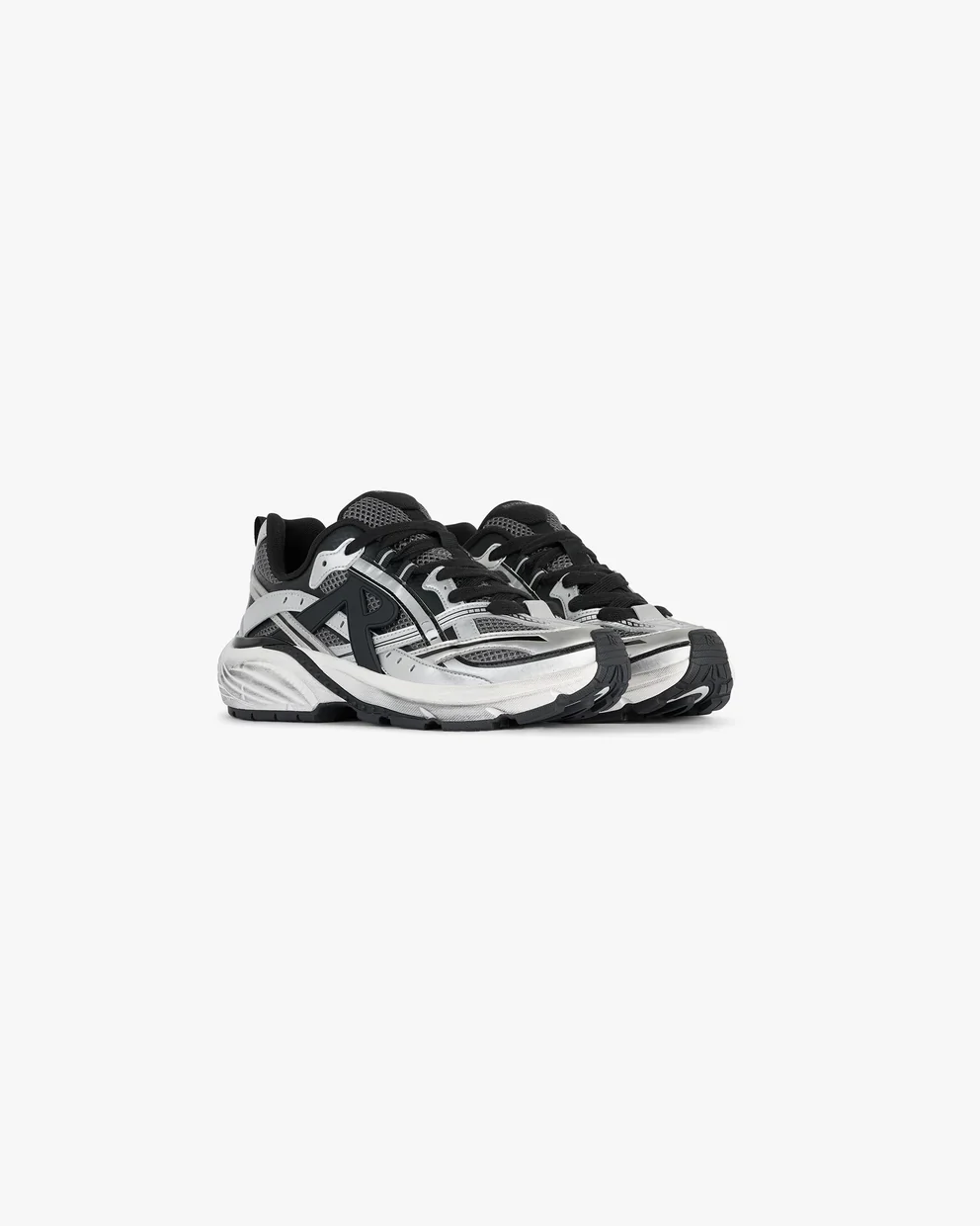 Represent Storm Runner Sneakers - Silver/Black - Image 5