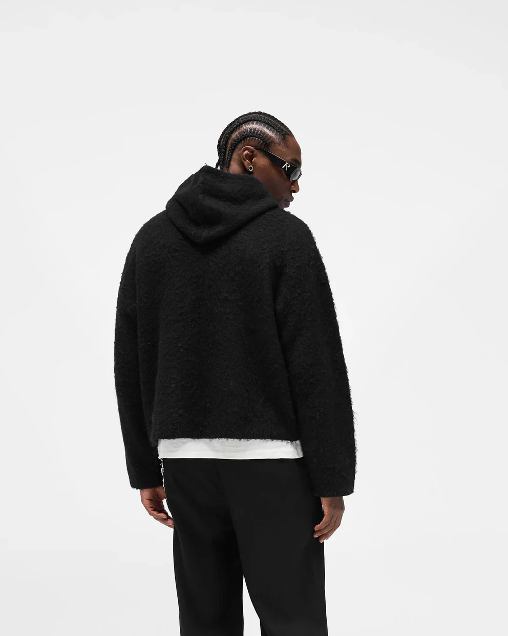 Represent Textured Borg Hoodie - Jet Black - Image 3