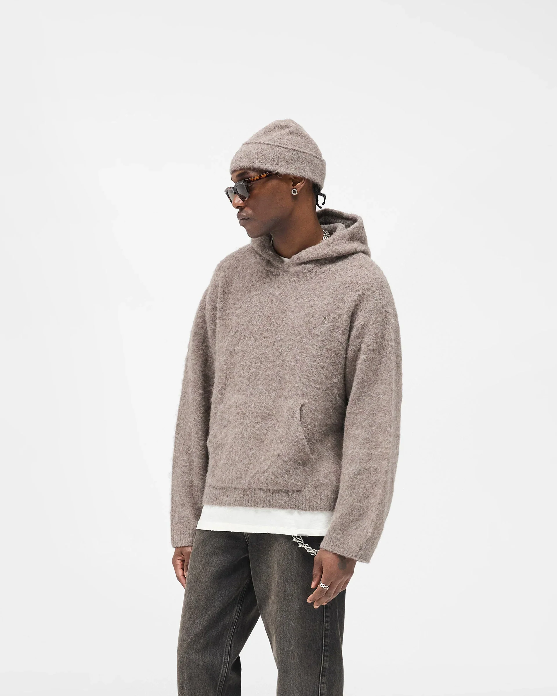 Represent Textured Borg Hoodie - Nero - Image 2