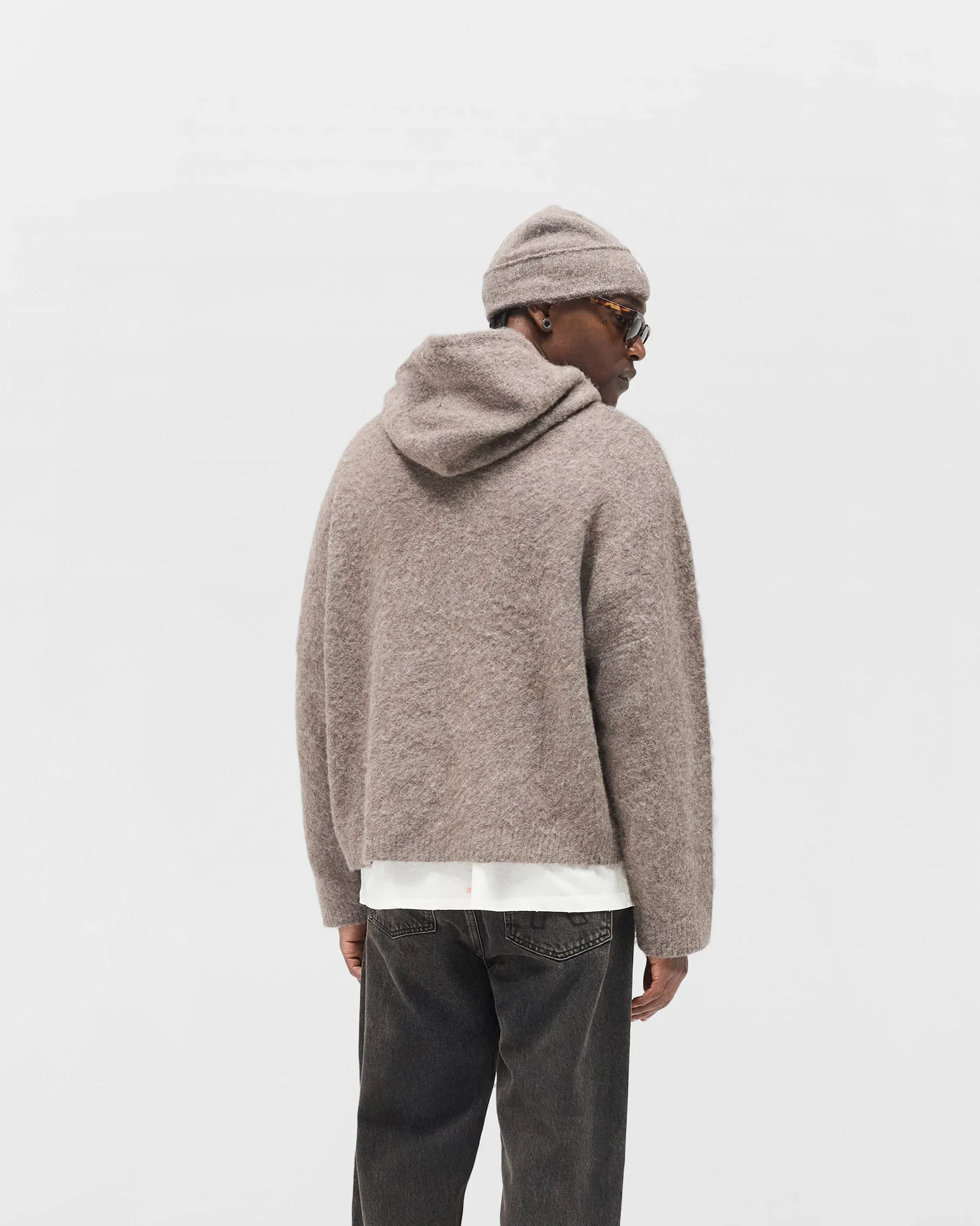 Represent Textured Borg Hoodie - Nero - Image 3
