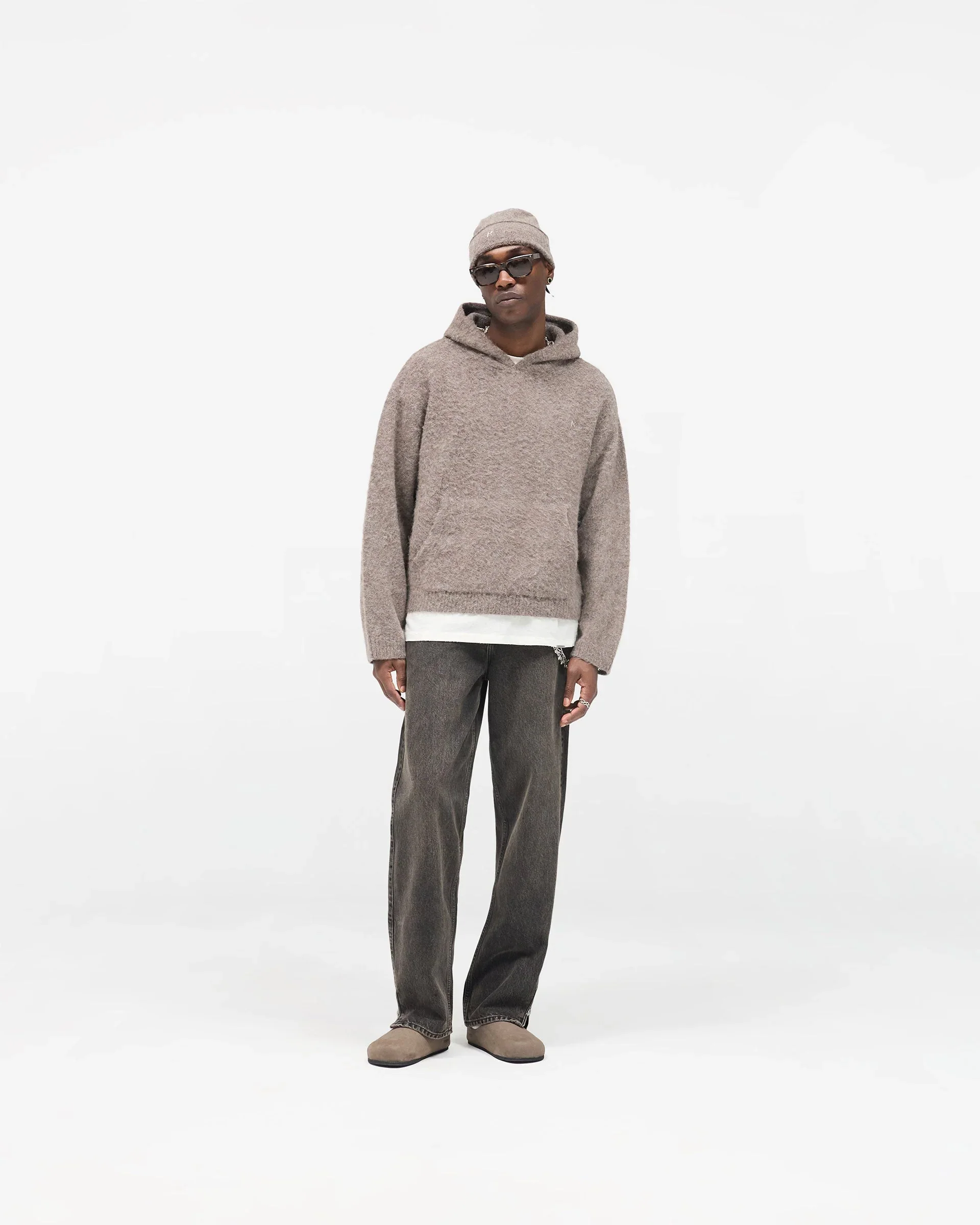 Represent Textured Borg Hoodie - Nero - Image 4