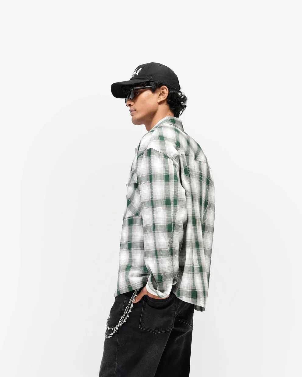Represent Waffle Flannel Shirt - Dark Green - Image 2