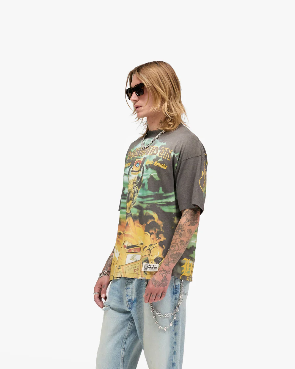 Represent X Iron Maiden Holy Smoke Tee - Sunfade Grey - Image 2