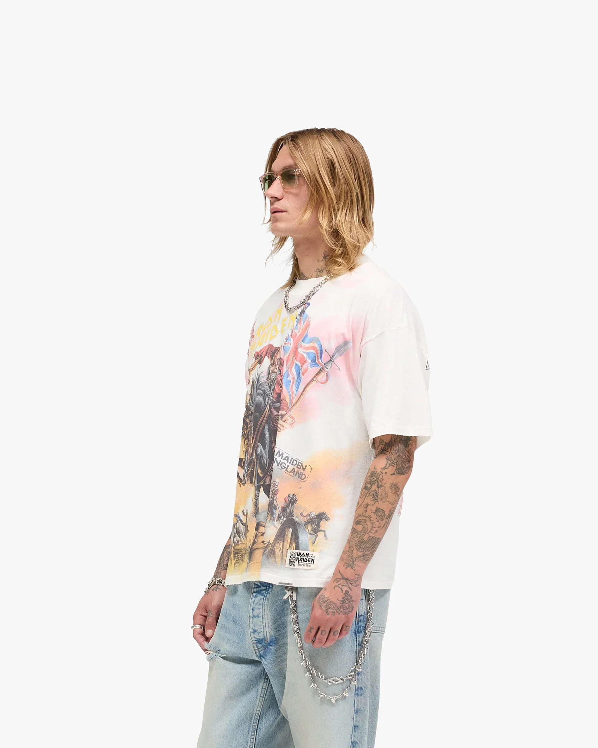 Represent X Iron Maiden Steed Tee - Flat White - Image 2