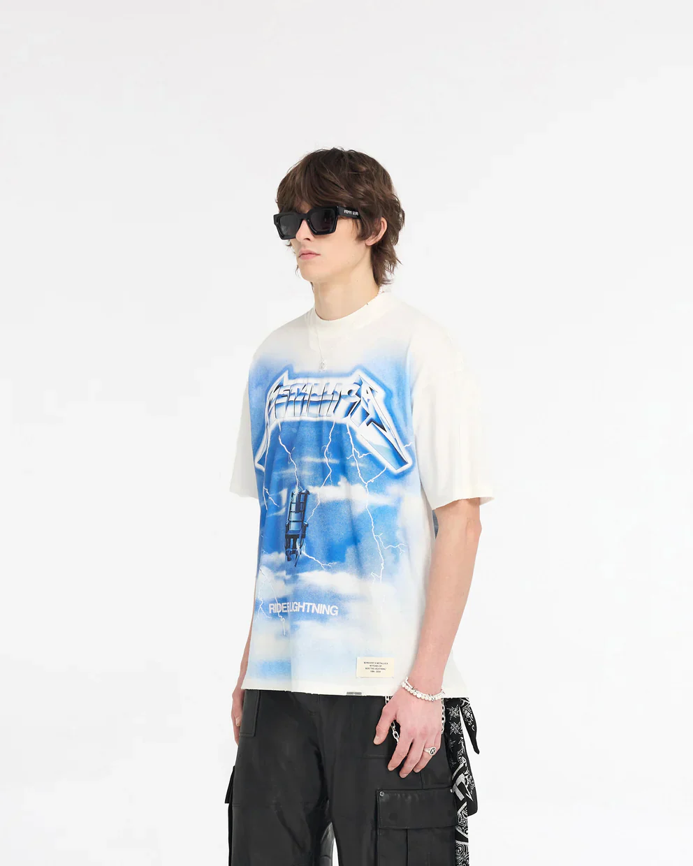 Represent x Metallica Ride The Lightning Tee - Flat White - Image 2
