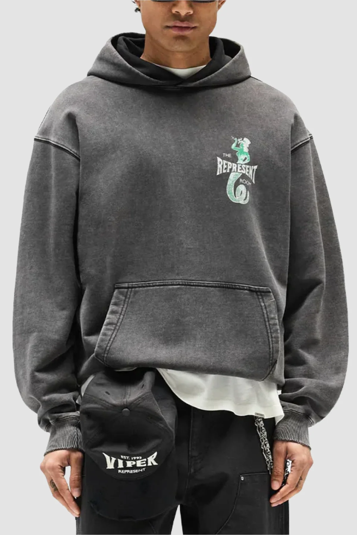 Represent x The Viper Room Dice Hoodie - Vintage Grey