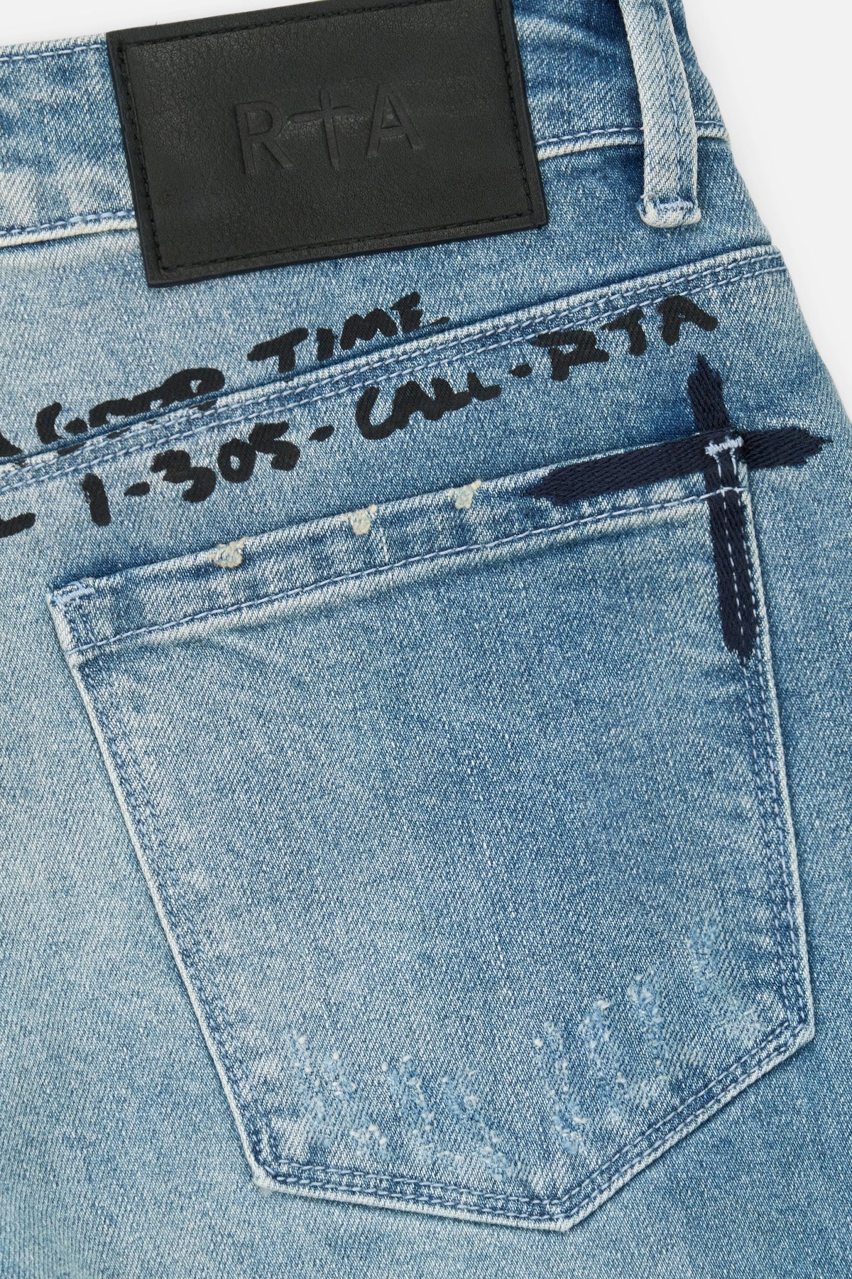 RTA Bryant RLD Artistic Skinny Jeans - Blue - Image 5
