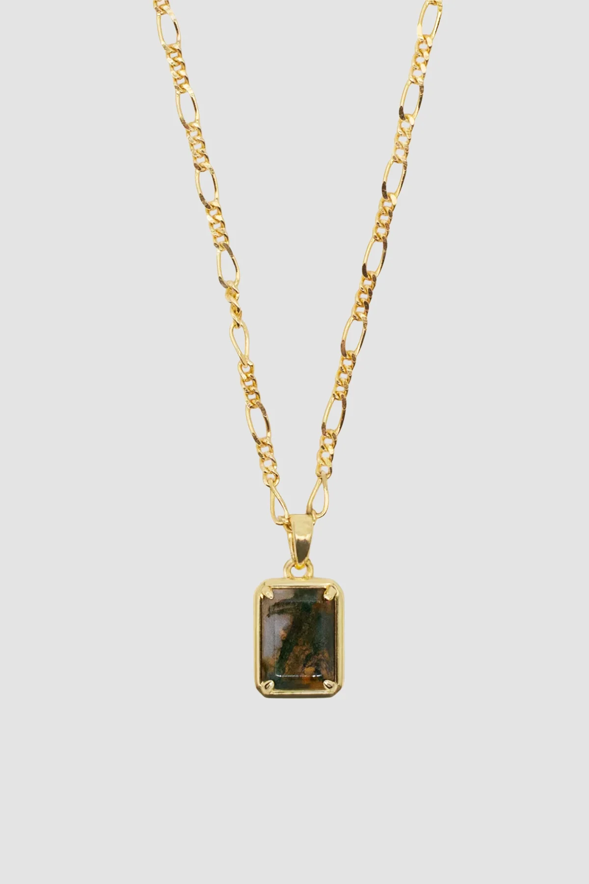 Serge DeNimes Moss Agate Necklace - Gold