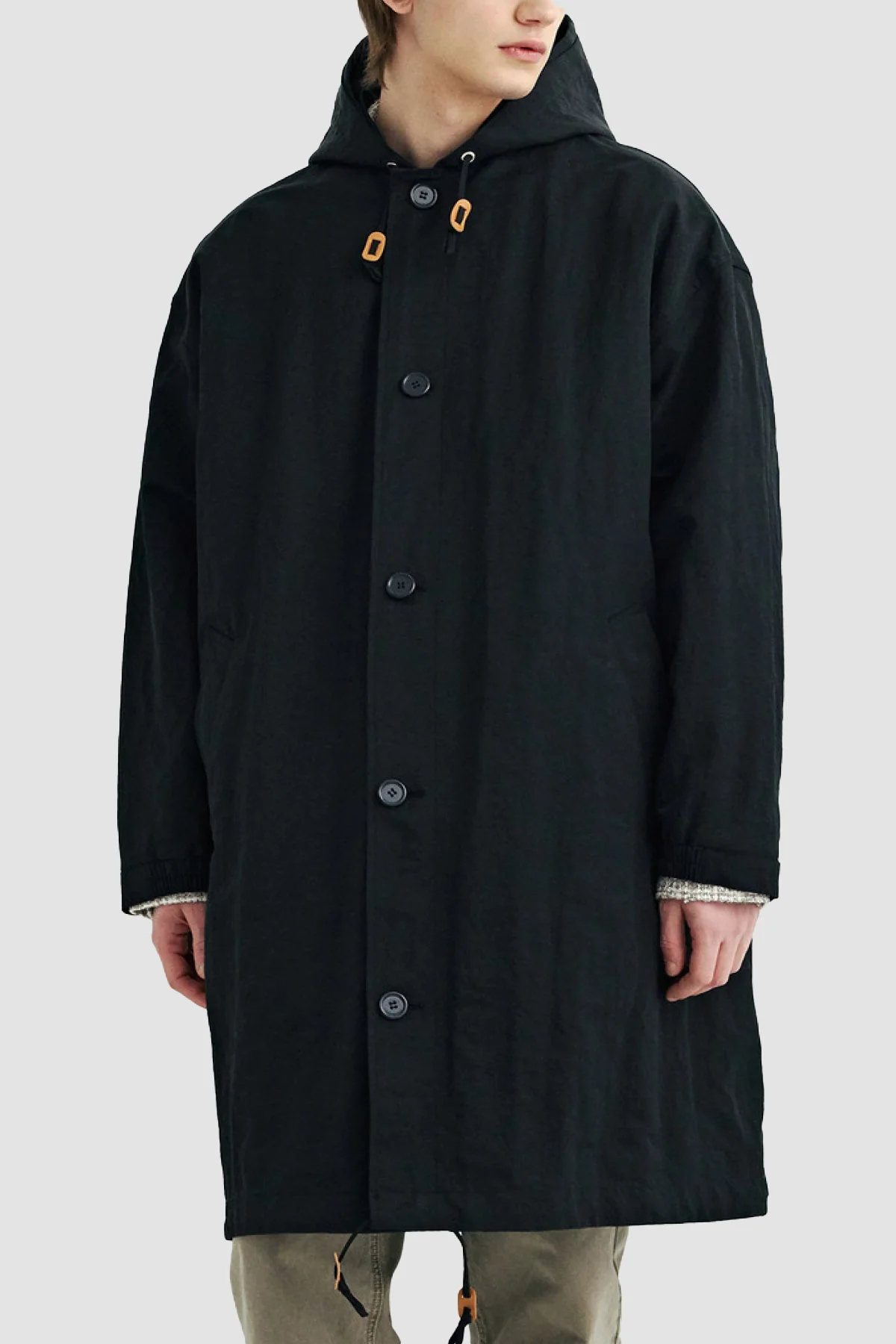 Solid Homme Double Layer Field Coat - Black