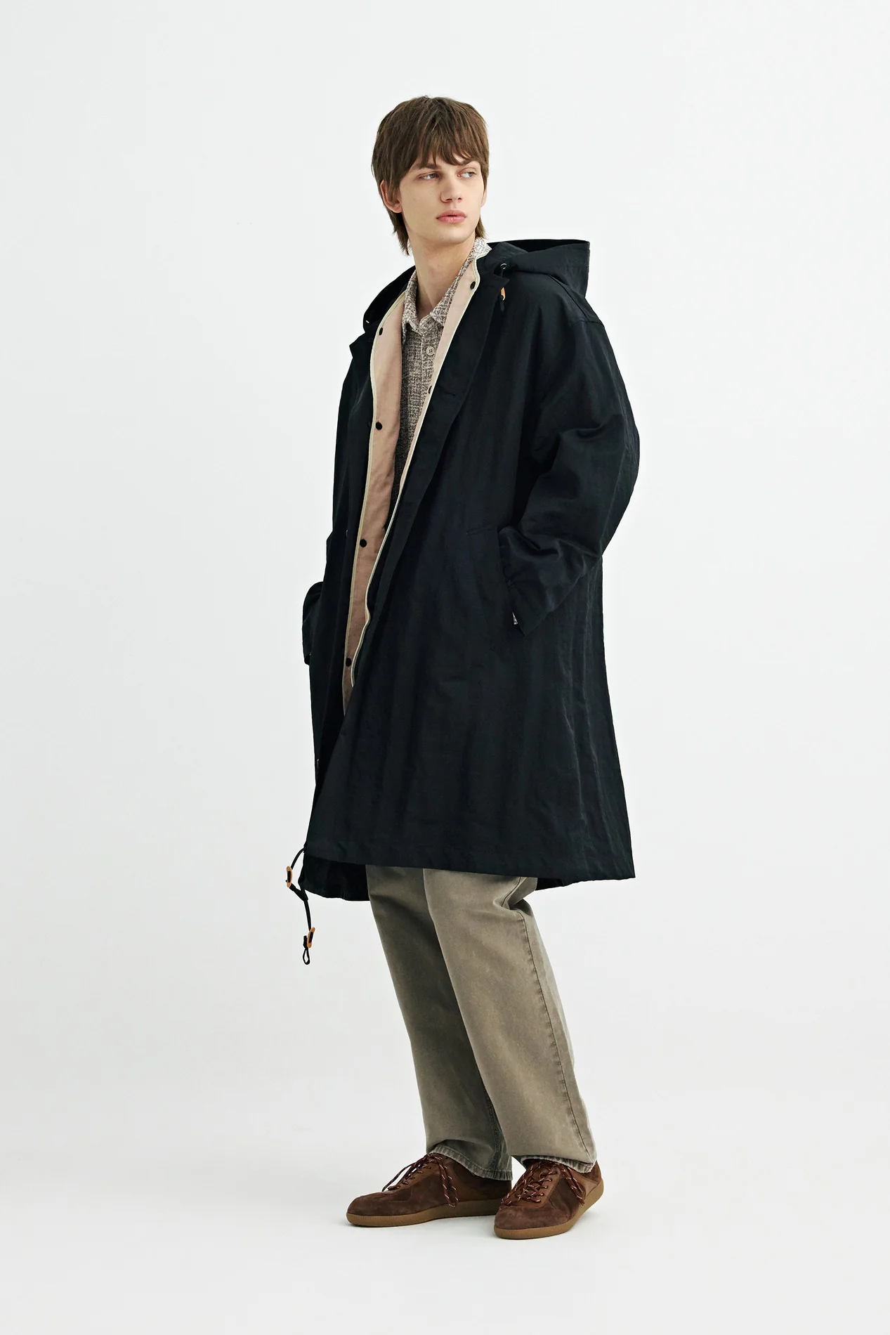 Solid Homme Double Layer Field Coat - Black - Image 2