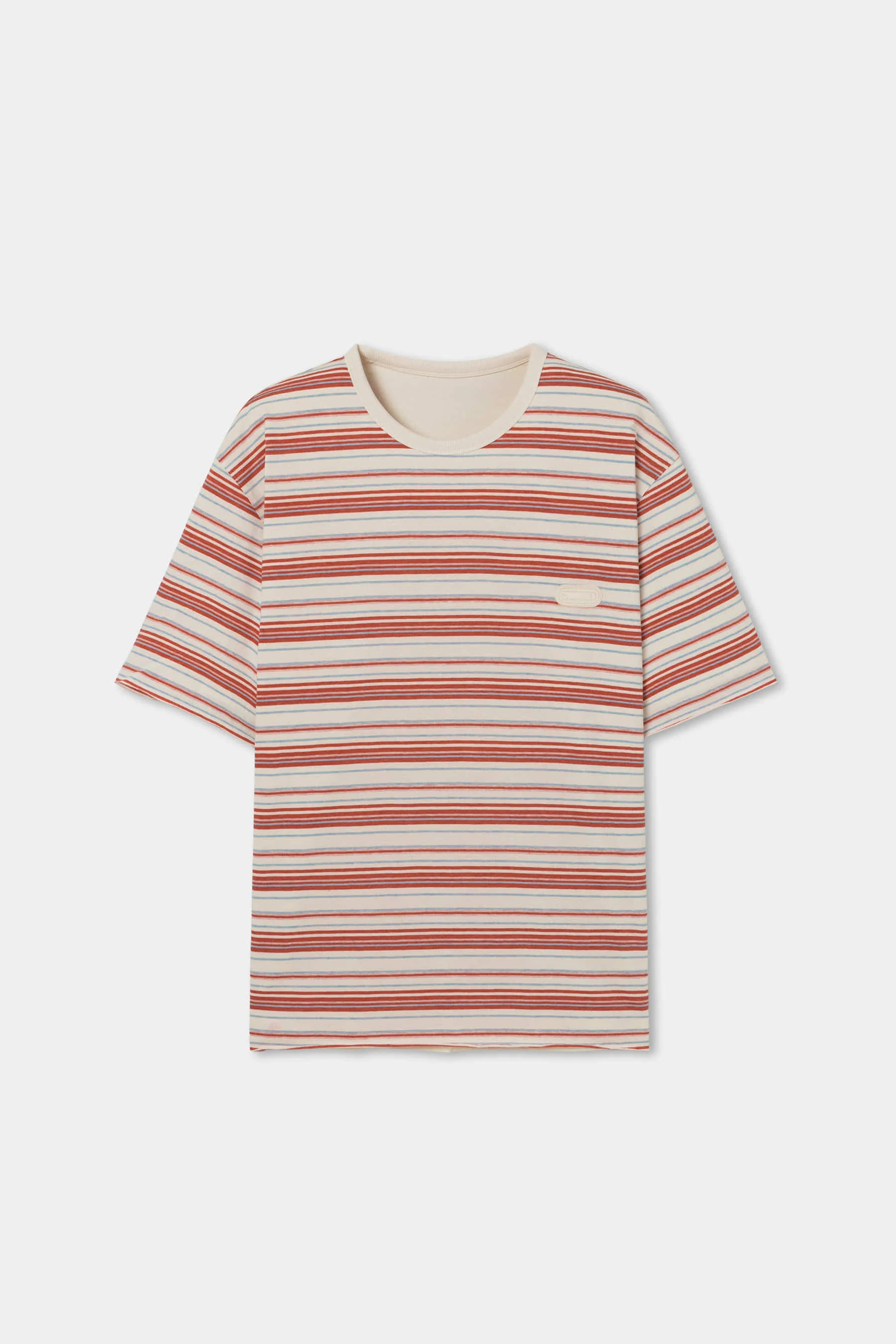 Solid Homme Inside Stripe Reversible Tee - Cream - Image 4