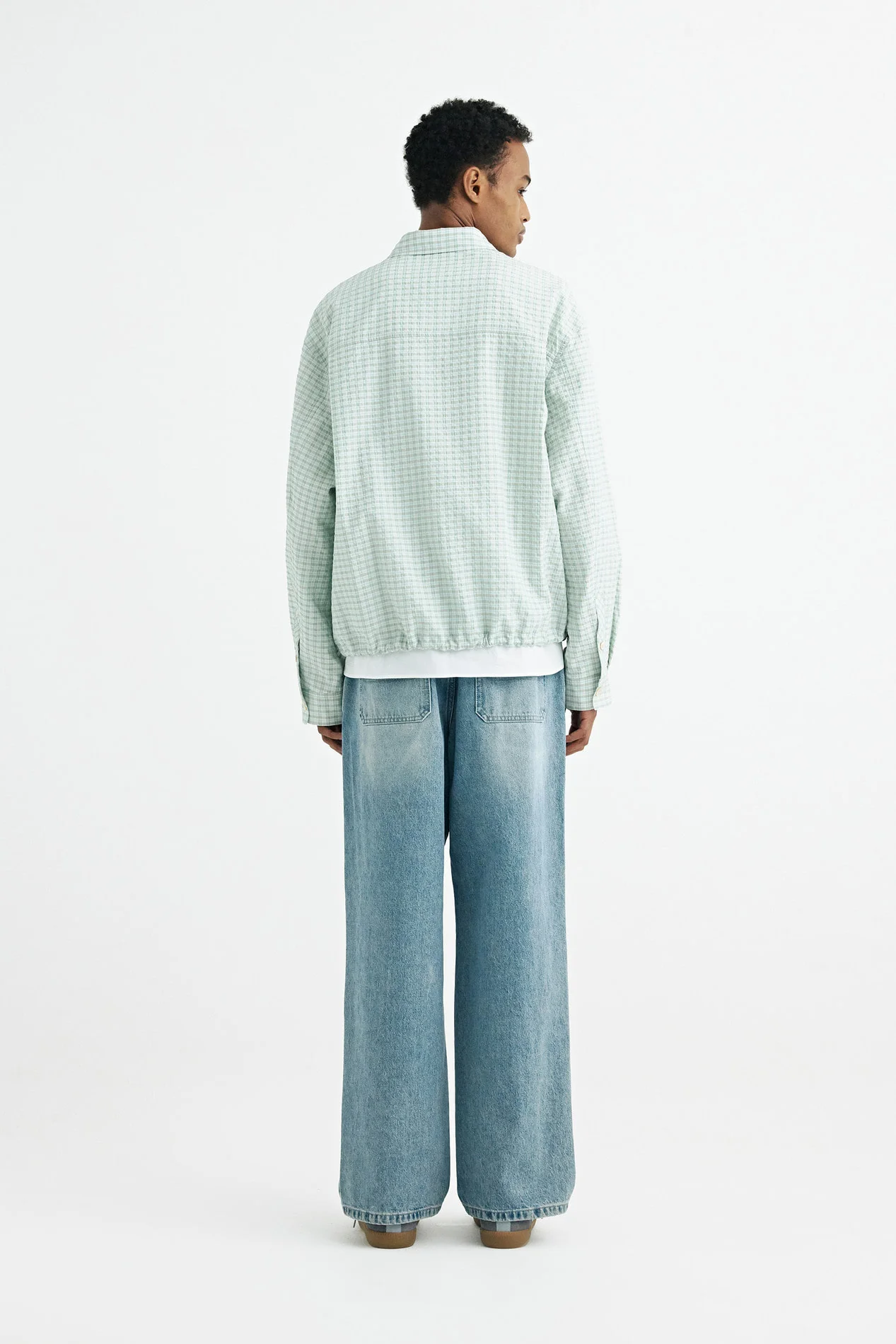 Solid Homme Layered Check Shirt - Green - Image 3