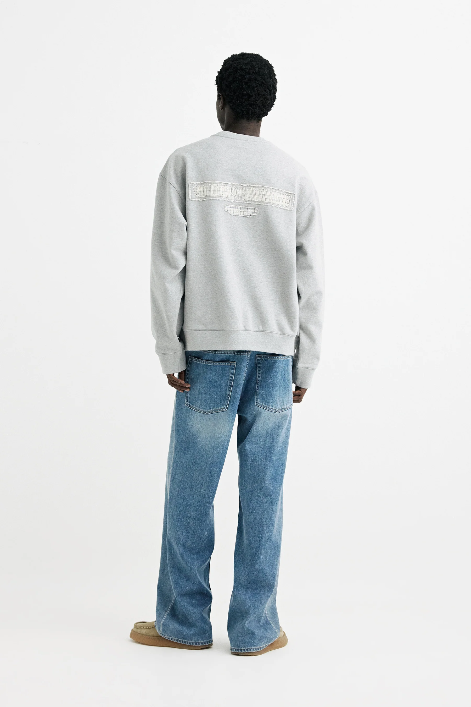 Solid Homme Patch Back Logo Crewneck - Grey - Image 2