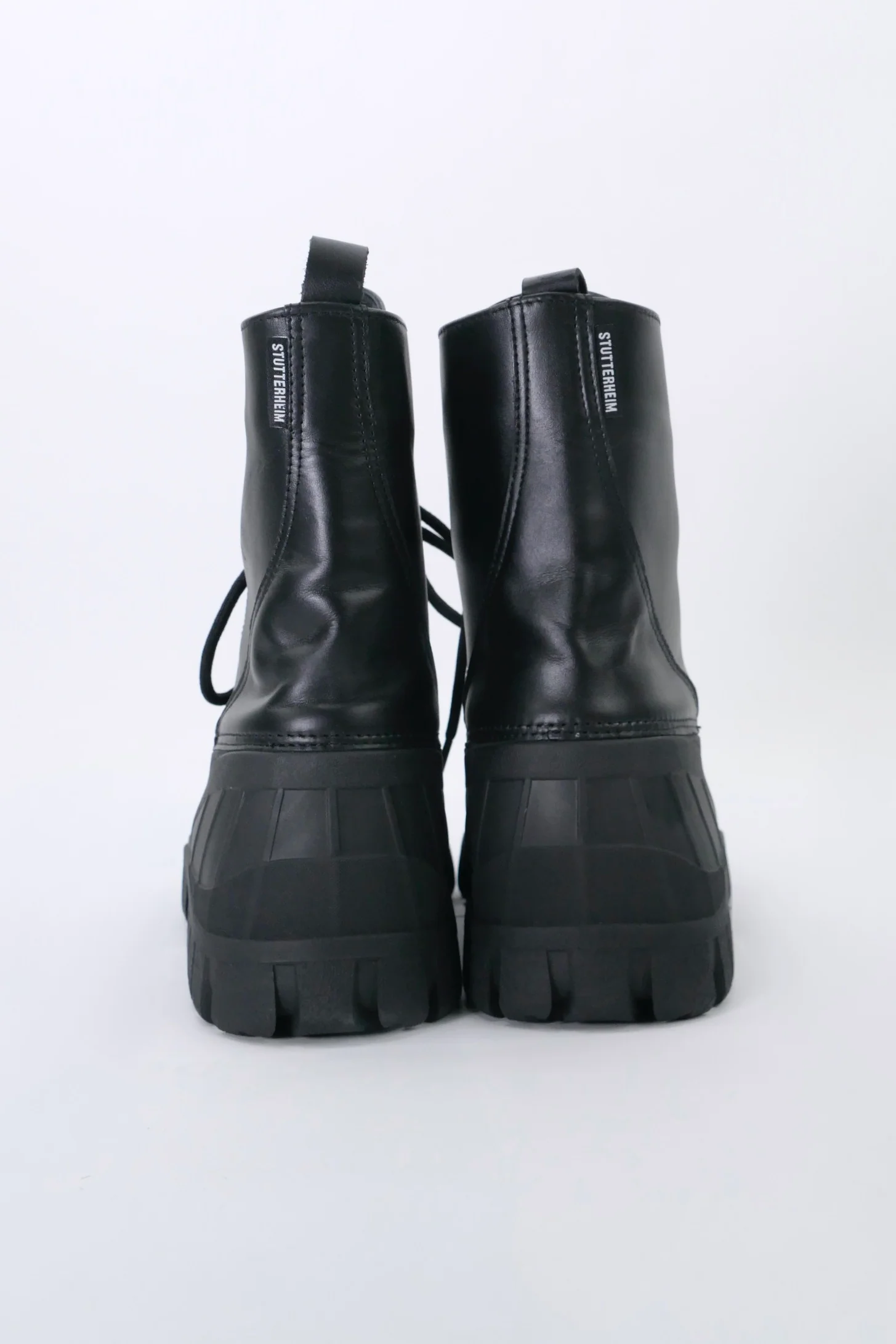 Stutterheim Leather Patrol Boot - Black - Image 4