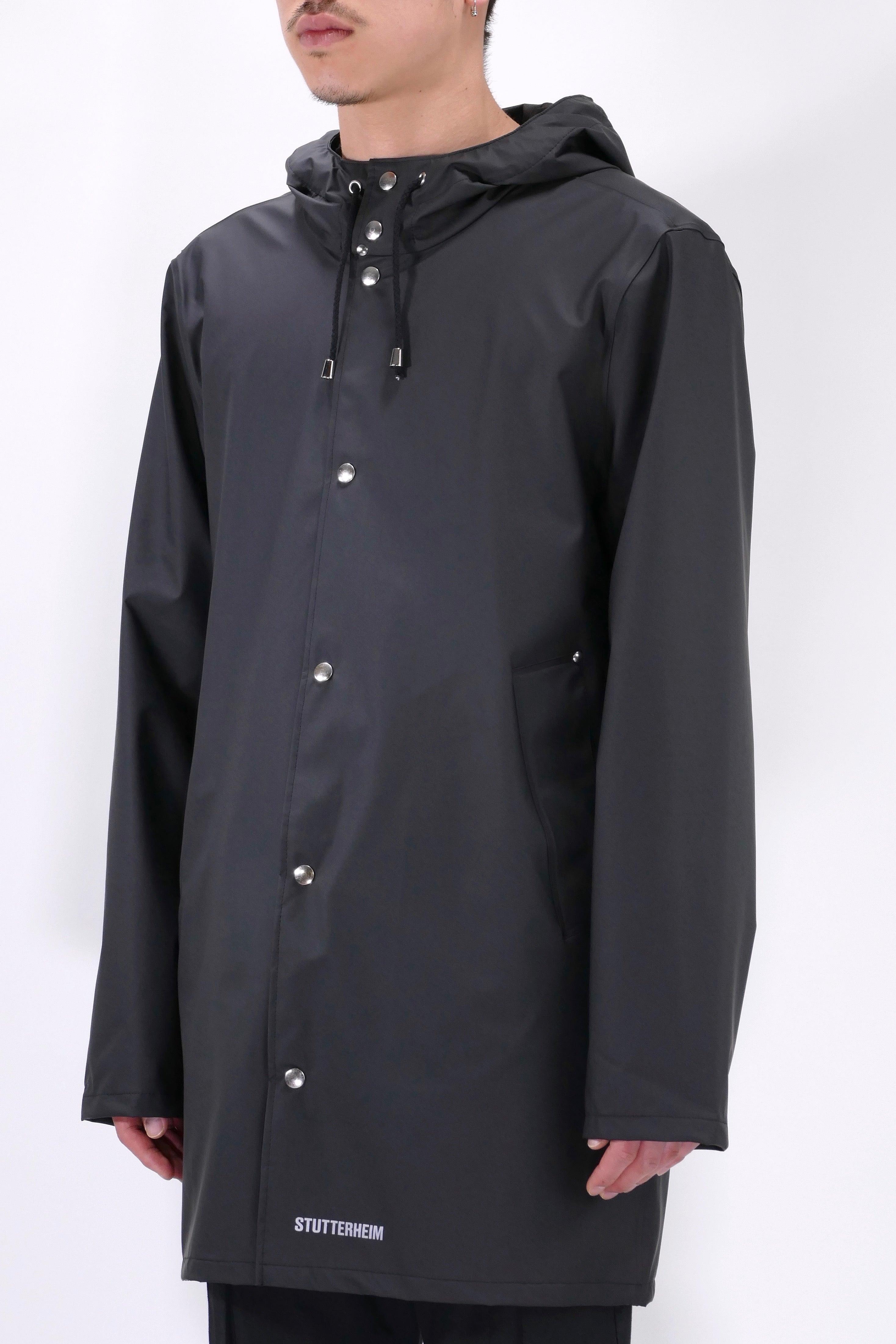 Stutterheim Mens Rain Jacket Stockholm LW - Black - Image 3