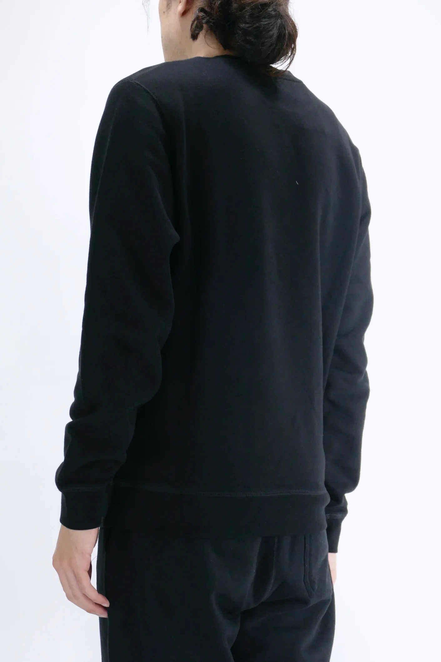 Sunspel Cotton Loopback Sweatshirt - Black - Image 3