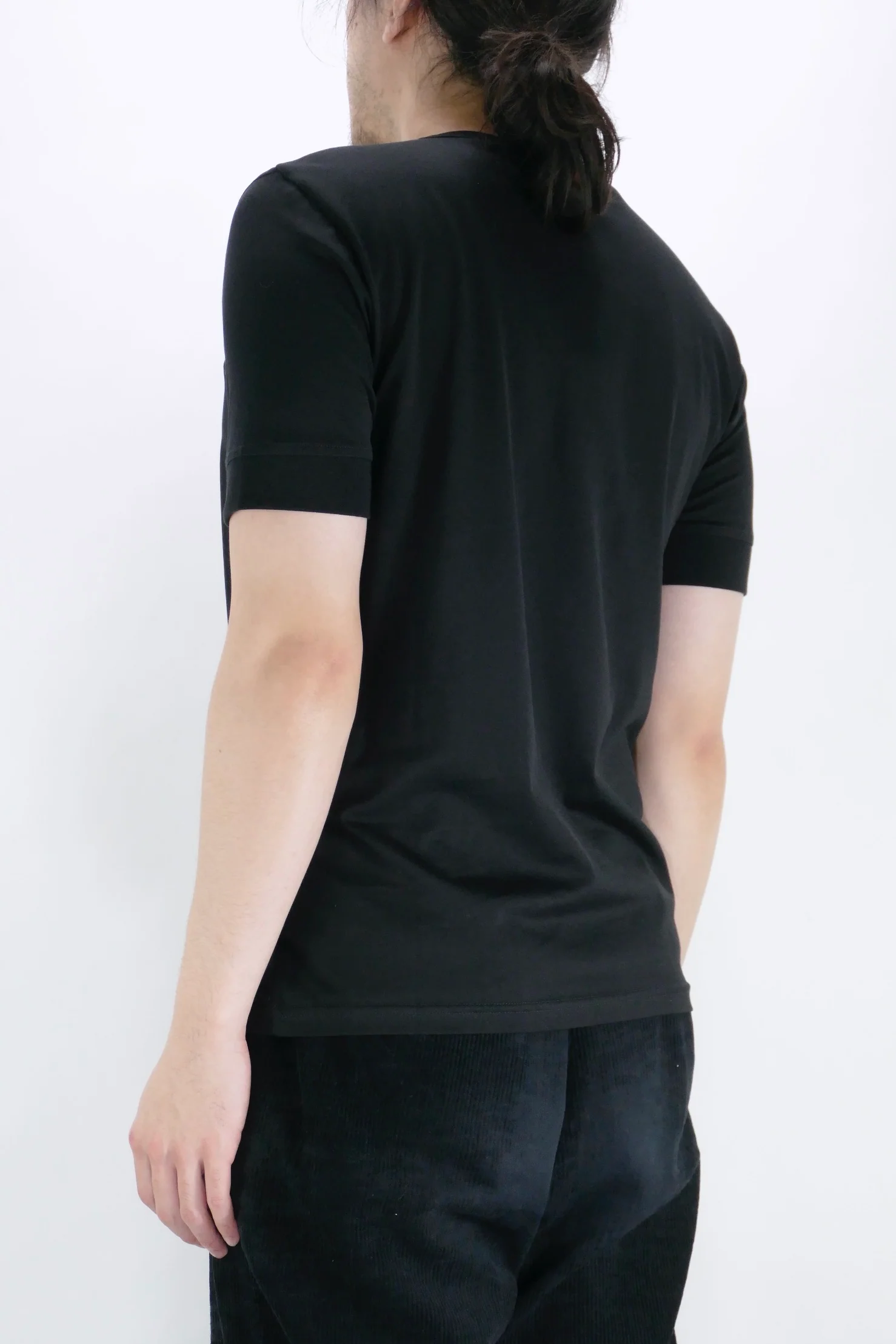 Sunspel Henley Tee - Black - Image 3