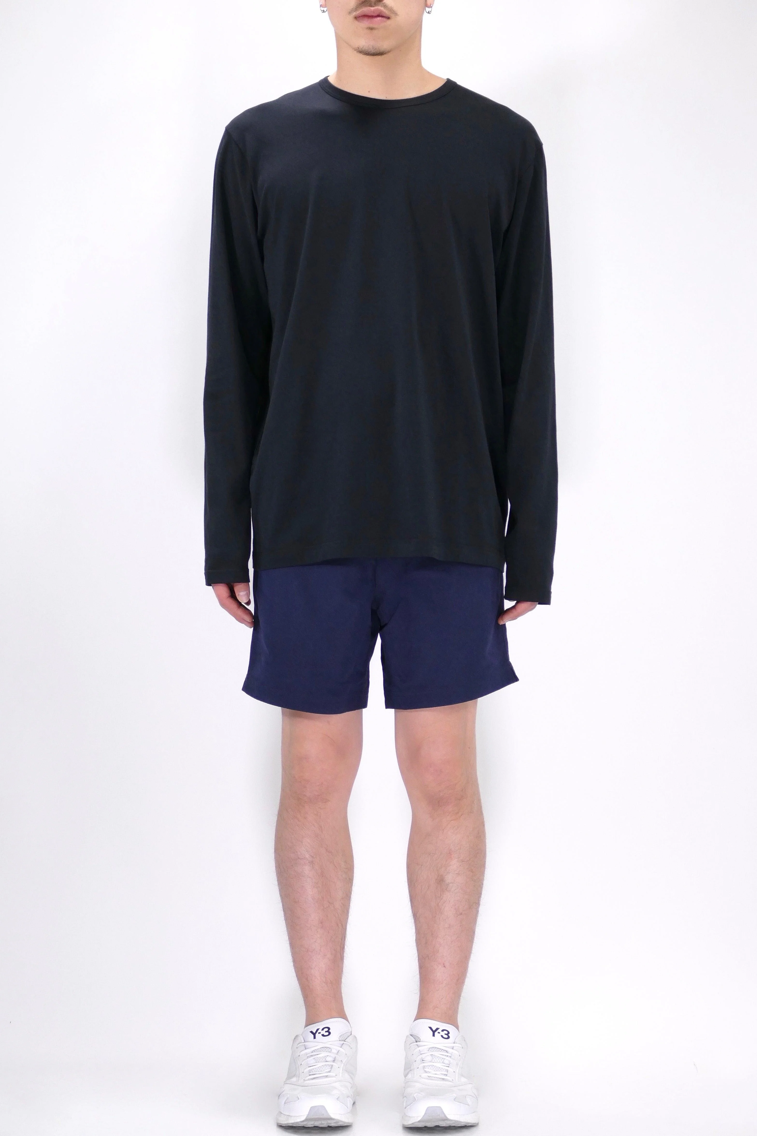 Sunspel Long Sleeve Crewneck - Black - Image 5