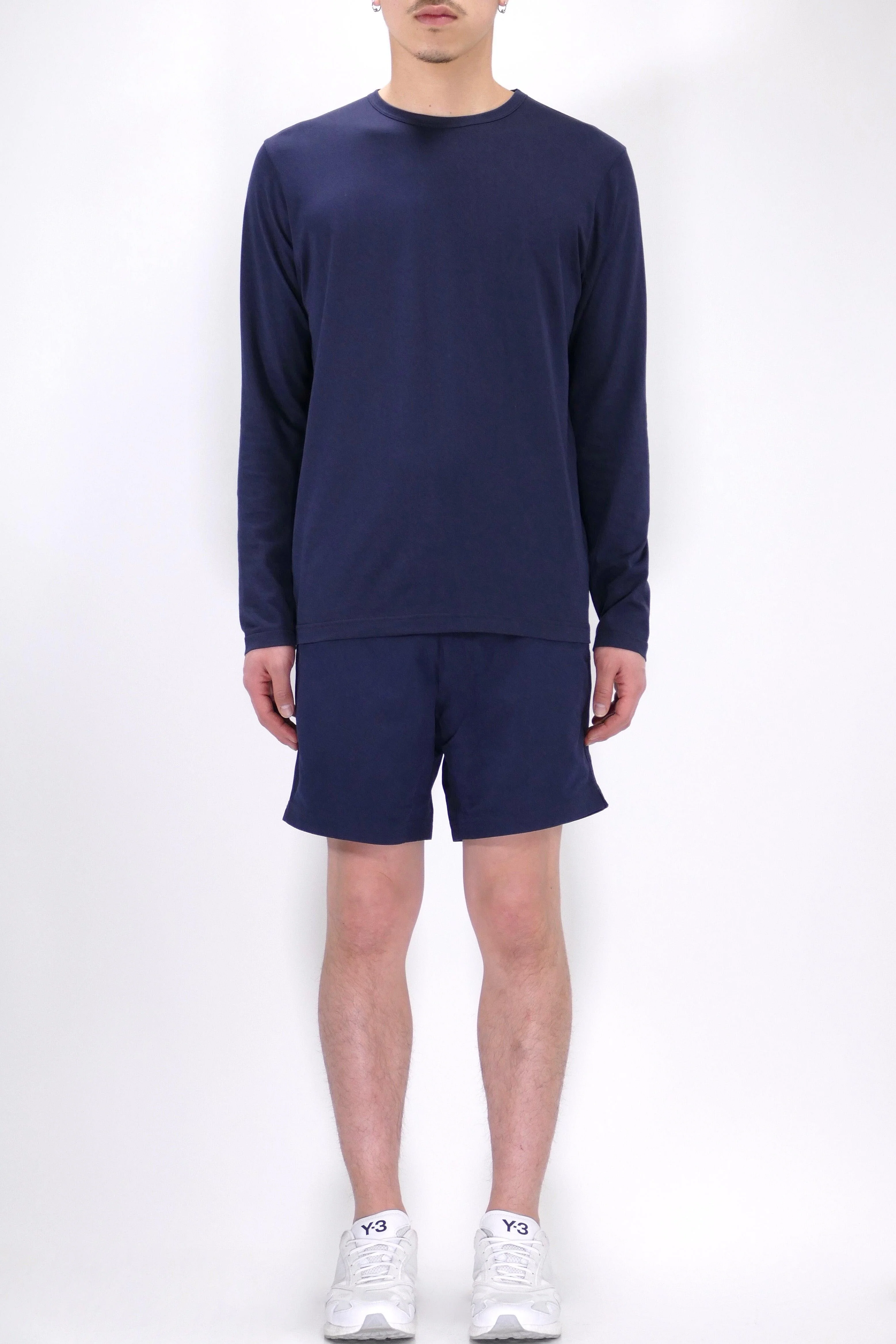 Sunspel Long Sleeve Crewneck - Navy - Image 5