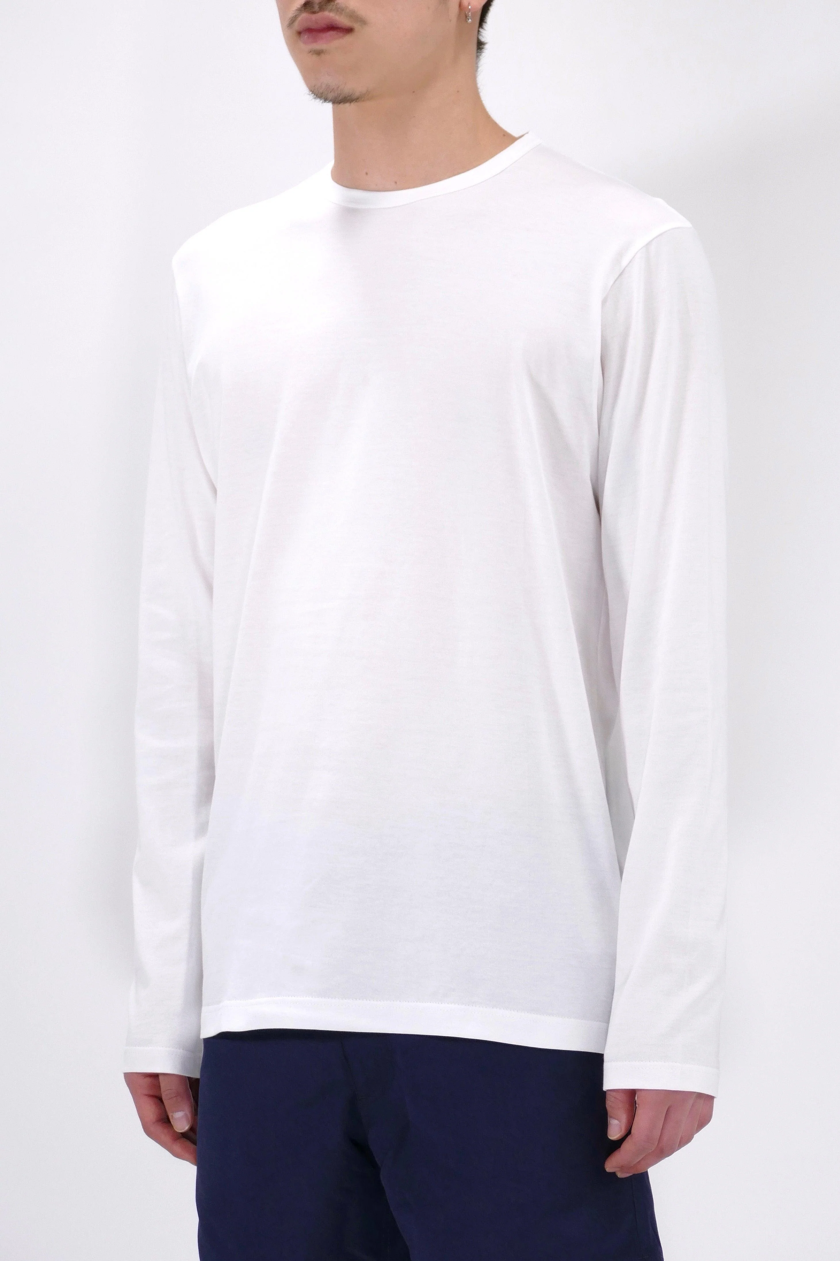 Sunspel Long Sleeve Crewneck - White - Image 3