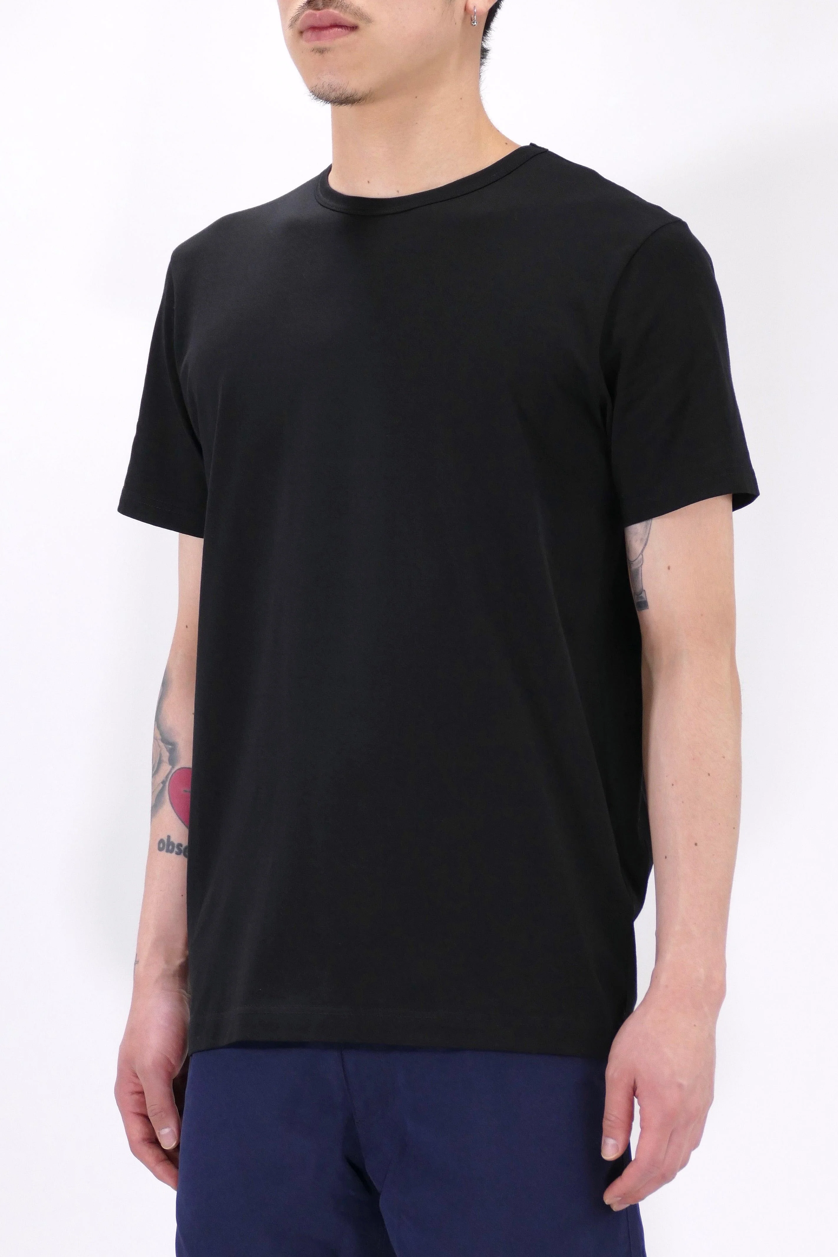 Sunspel Crew Neck T-Shirt - Black - Image 3