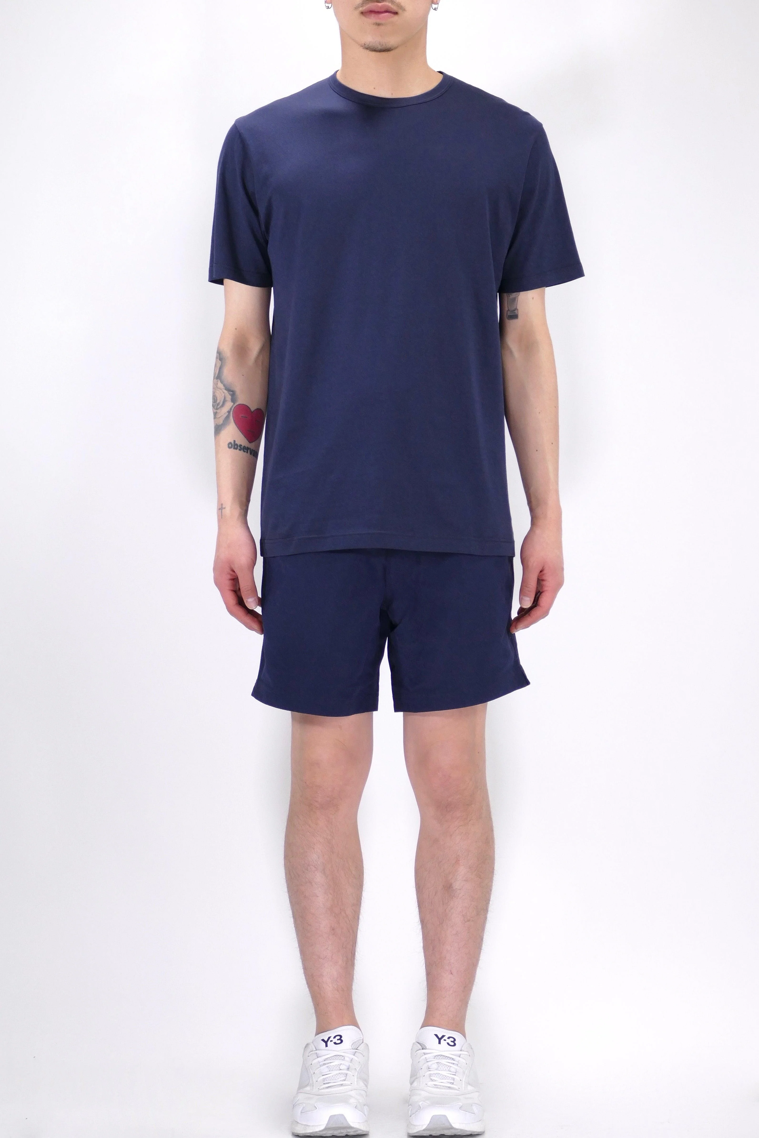 Sunspel Crew Neck T-Shirt - Navy - Image 5
