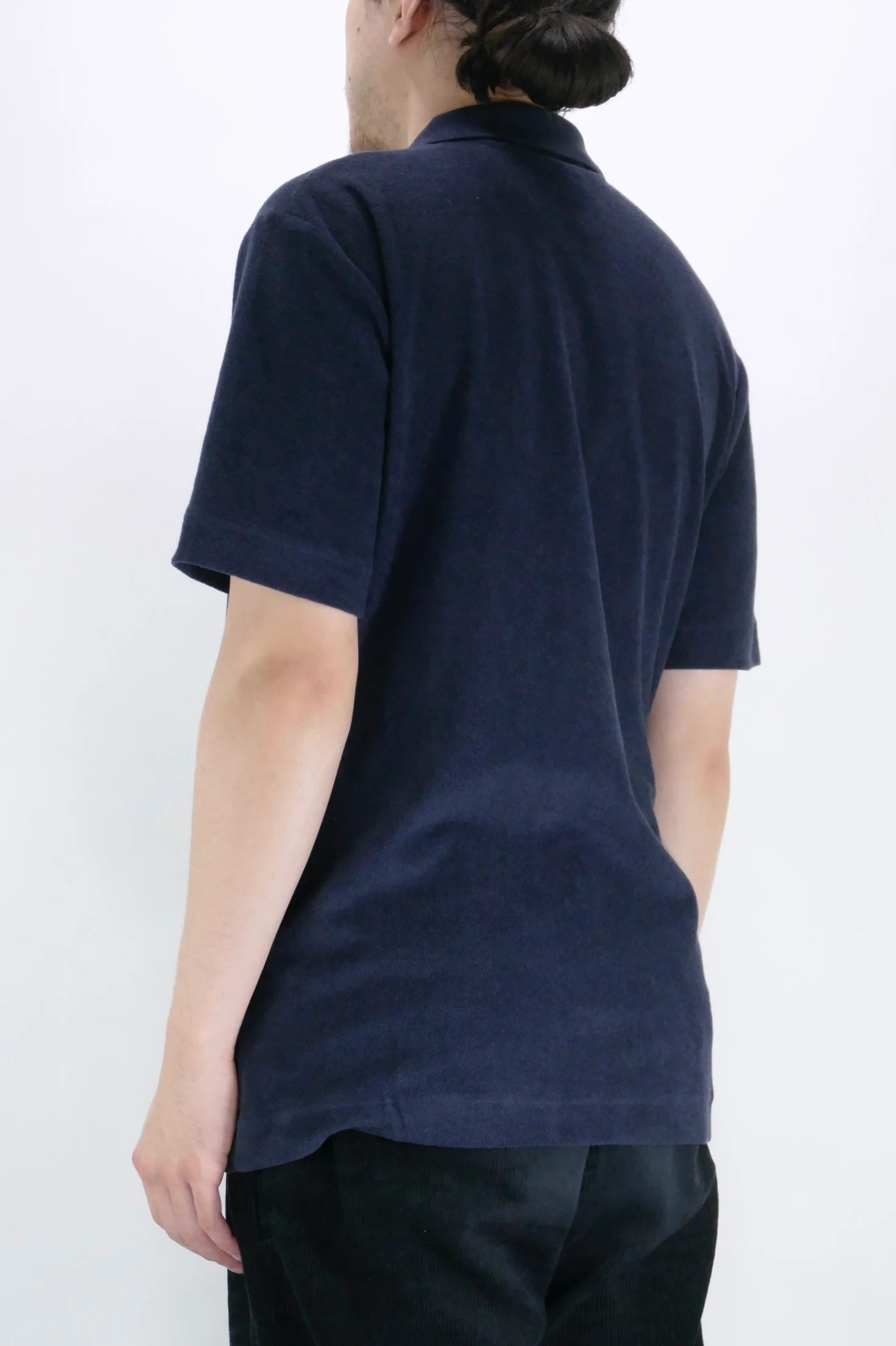Sunspel Towelling Polo - Navy - Image 3